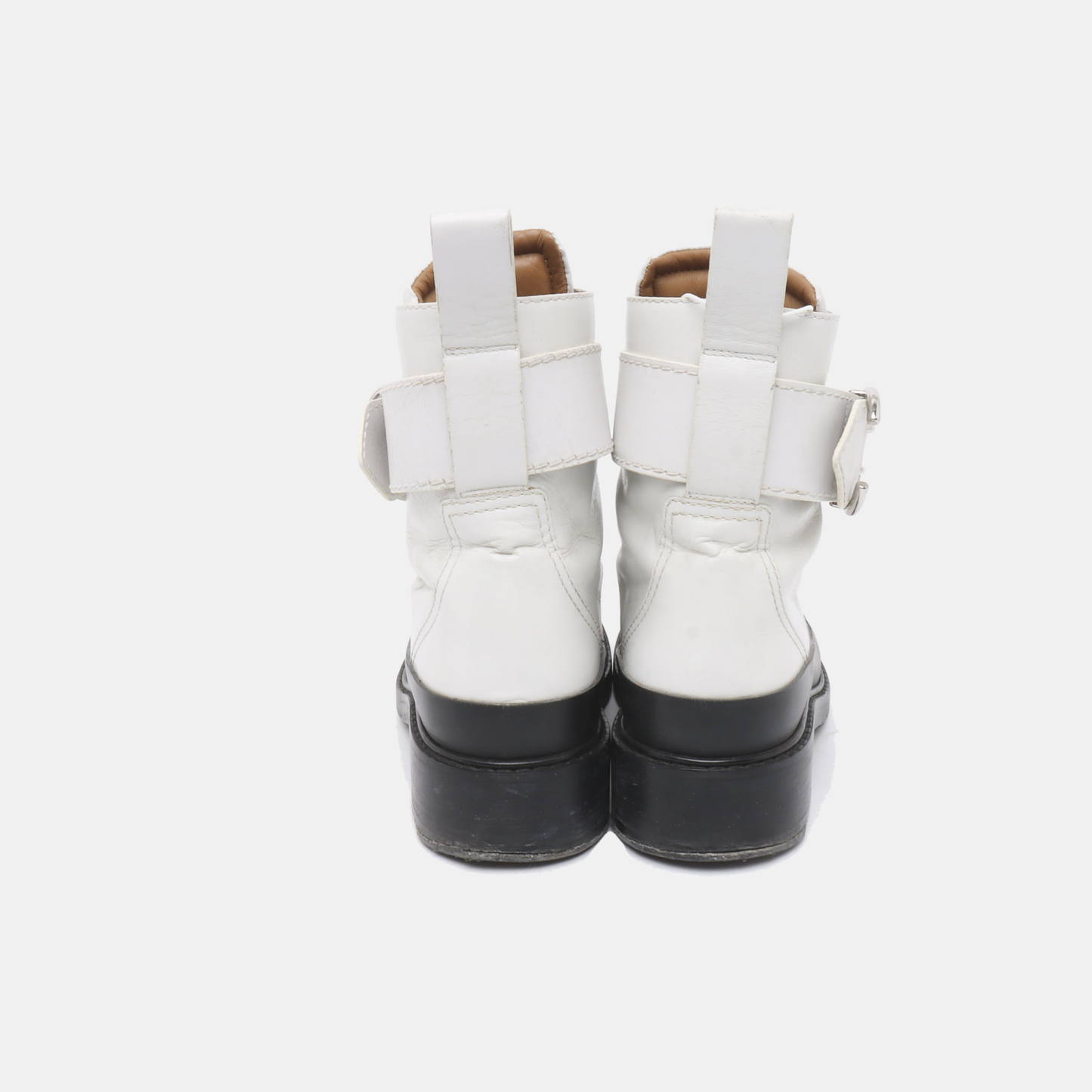 Chloé 39code Spring Autumn White Leather Women's Short Boots-(SKU)-941992725
