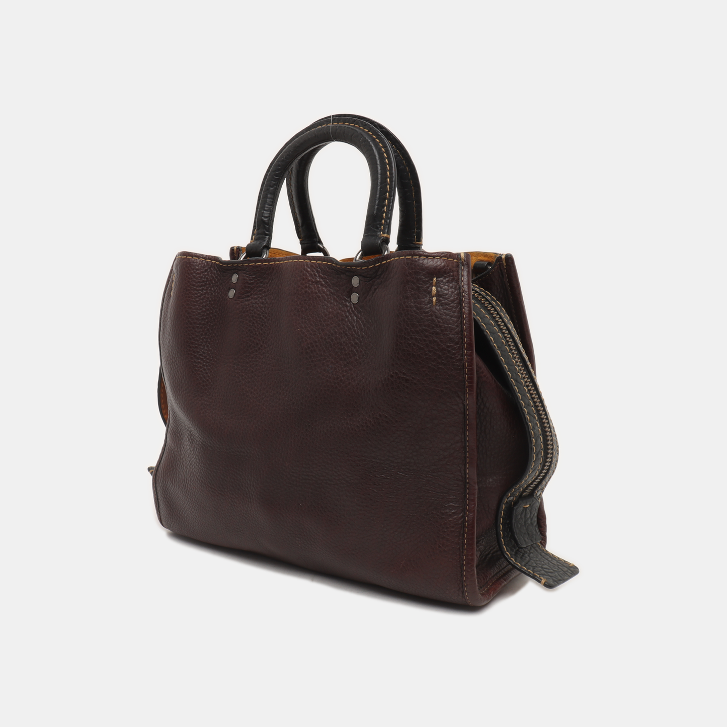 COACH ROGUE Maroon Cowhide Single Shoulder Bag Handbag Black hardware shoulder straps-(SKU)-935376340