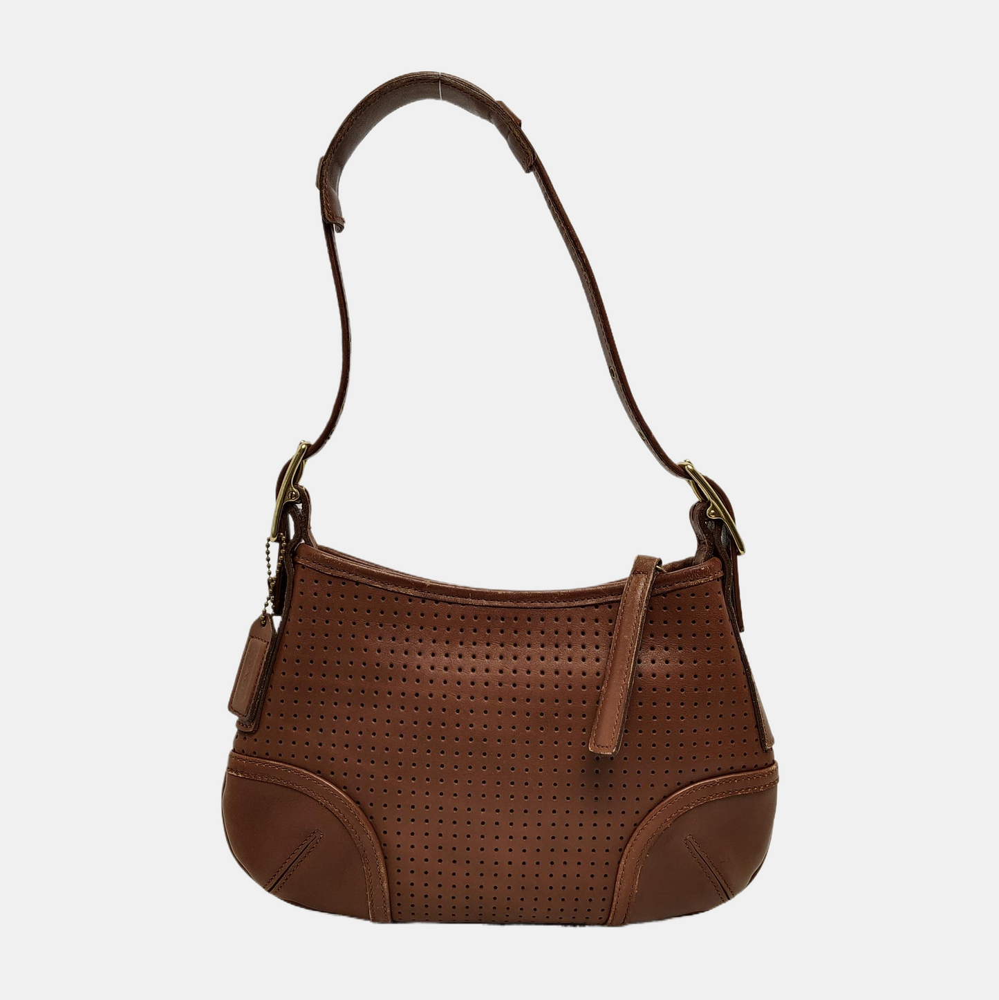 COACH Brown Leather Single Shoulder Bag Tote Bag Golden hardware Removable shoulder strap-(SKU)-942136489