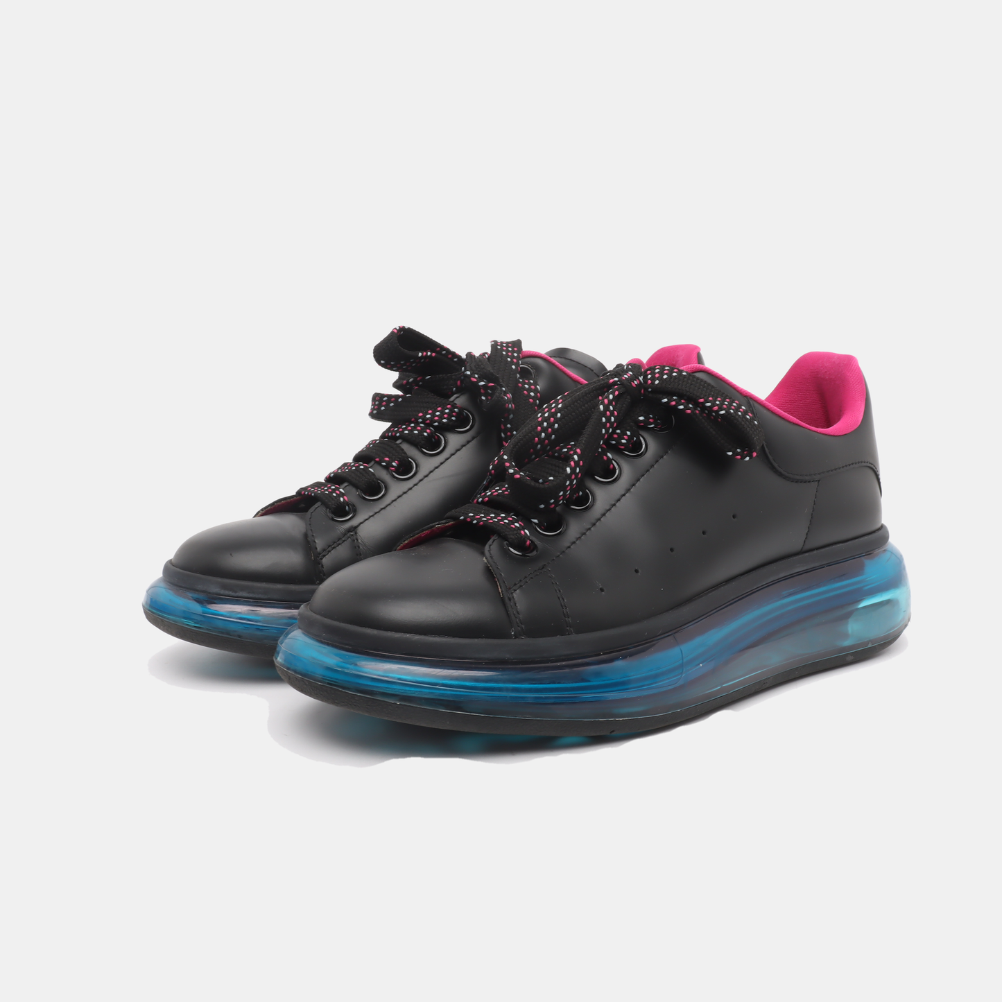 Alexander McQUEEN 39code Spring and Autumn Black Leather Women's Sports Casual Shoes-(SKU)-14124997
