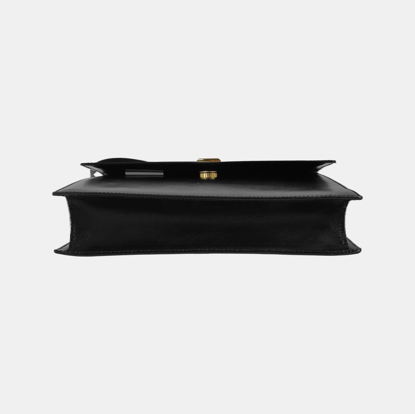 BALLY Black Leather Crossbody Bag Single Shoulder Bag Golden hardware Removable shoulder strap-(SKU)-939584253