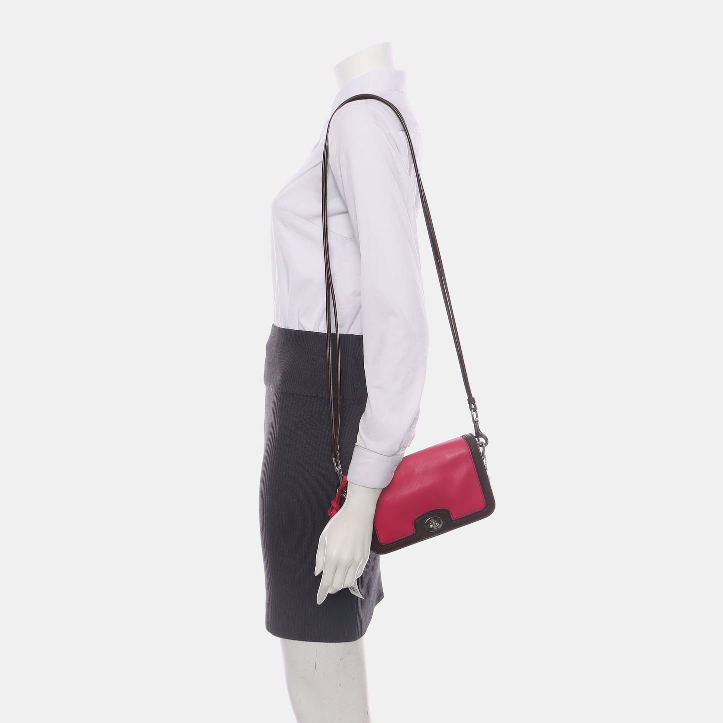 COACH LEGACY PATRICIA Blush Pink Leather Single Shoulder Bag Clutch Silver Hardware Removable shoulder strap-(SKU)-938869966