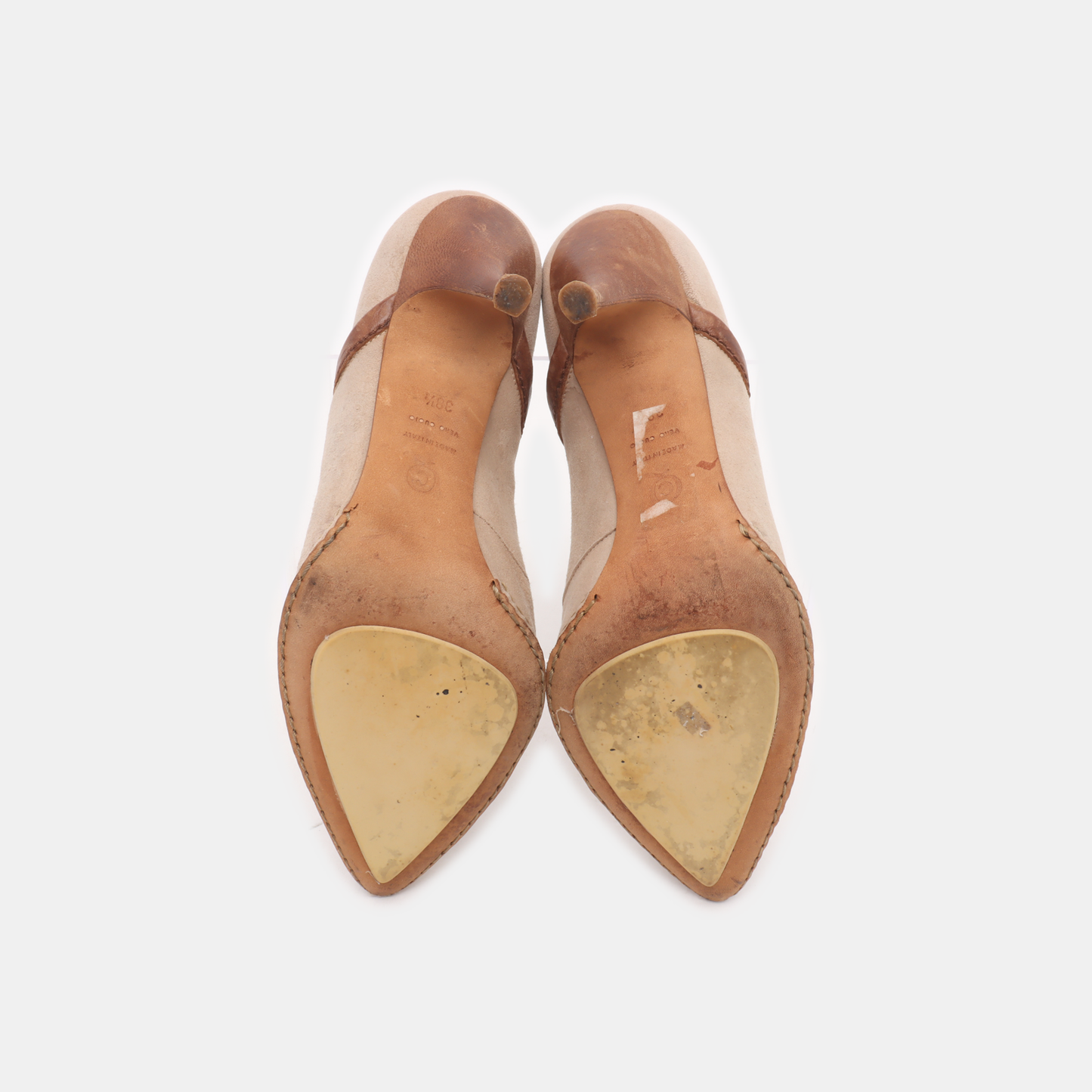 Alexander McQUEEN 38.5code Summer Gray Suede Leather Women's High Heels-(SKU)-14020631