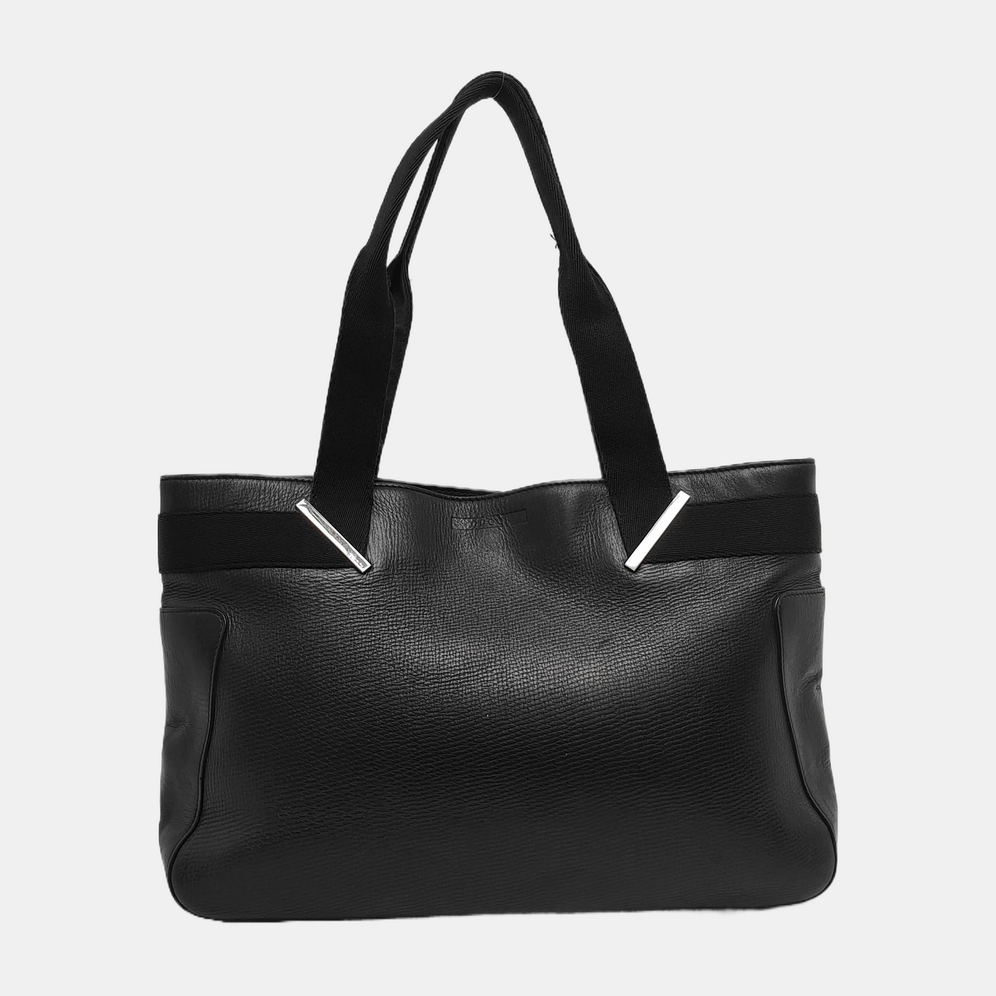 GUCCI Tote bag Black Leather Single Shoulder Bag Silver Hardware-(SKU)-945631188