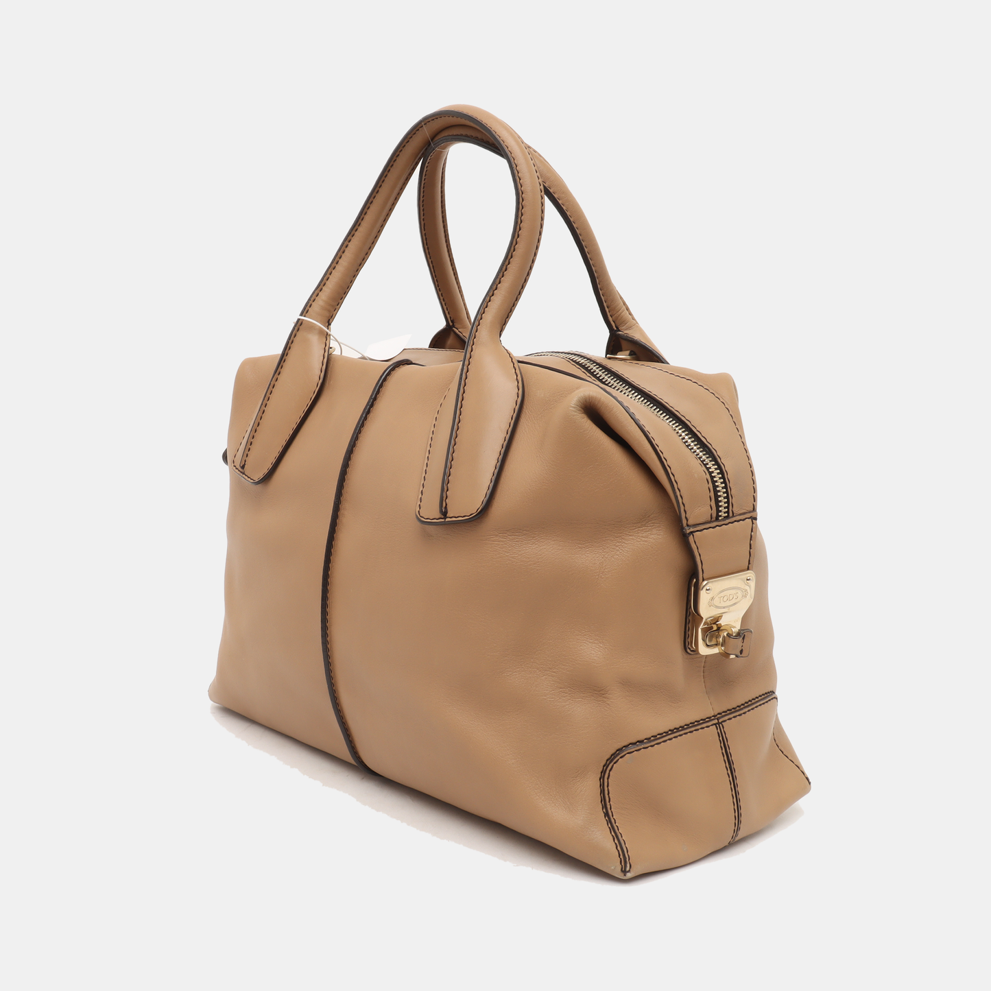 TOD'S D-Styling Large size Brown Cowhide Single Shoulder Bag Tote Golden hardware Removable shoulder strap-(SKU)-938135520