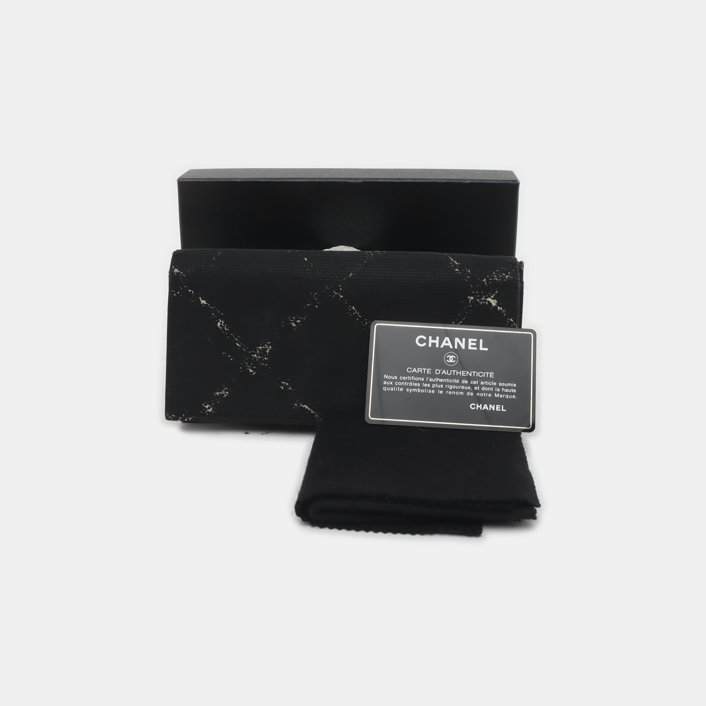 CHANEL Black Nylon Diamond Quilted Wallet Vintage model-(SKU)-937625508