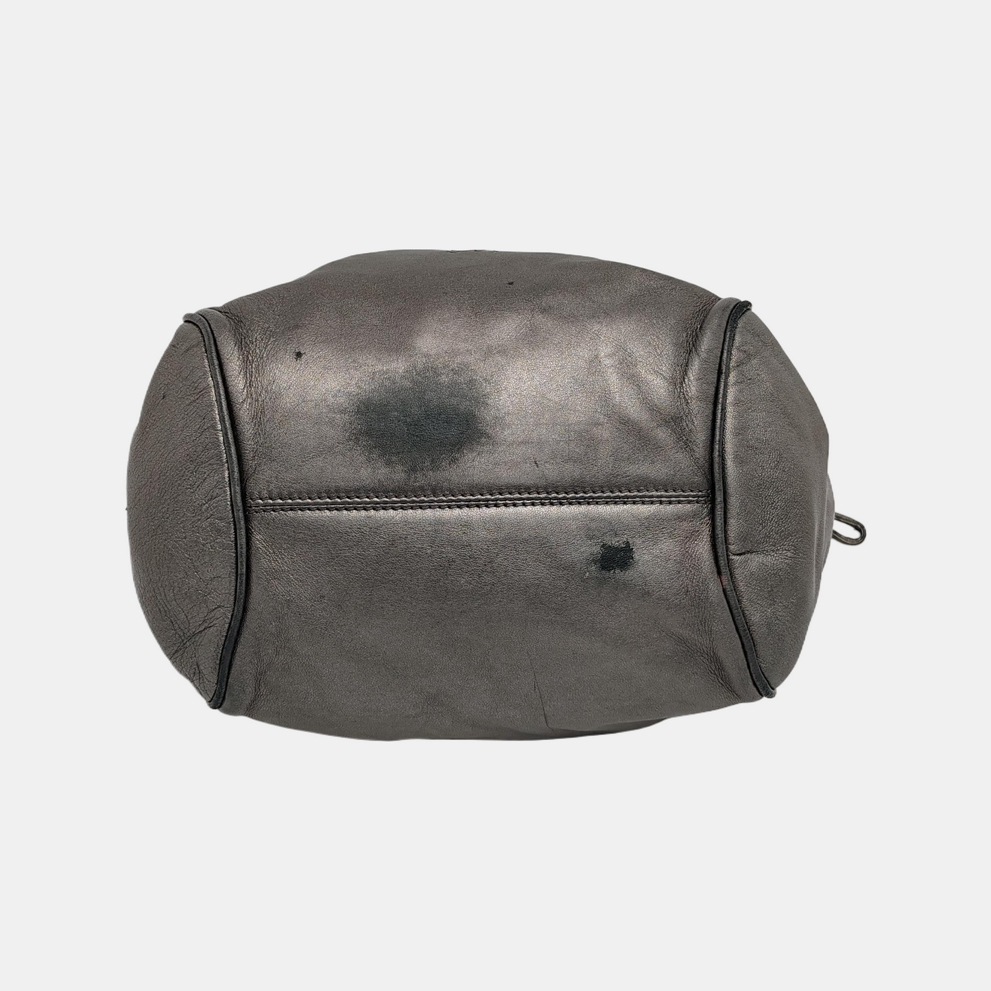 LOEWE Gray Cow Leather Handbag Shoulder Bag Silver Hardware-(SKU)-945383278