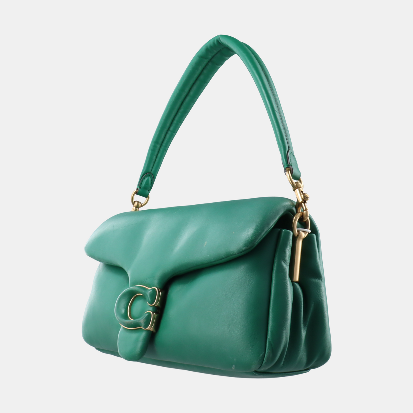 COACH PILLOW TABBY 26 Green Cowhide Crossbody Handbag Single Shoulder Bag Golden hardware shoulder straps-(SKU)-13671839