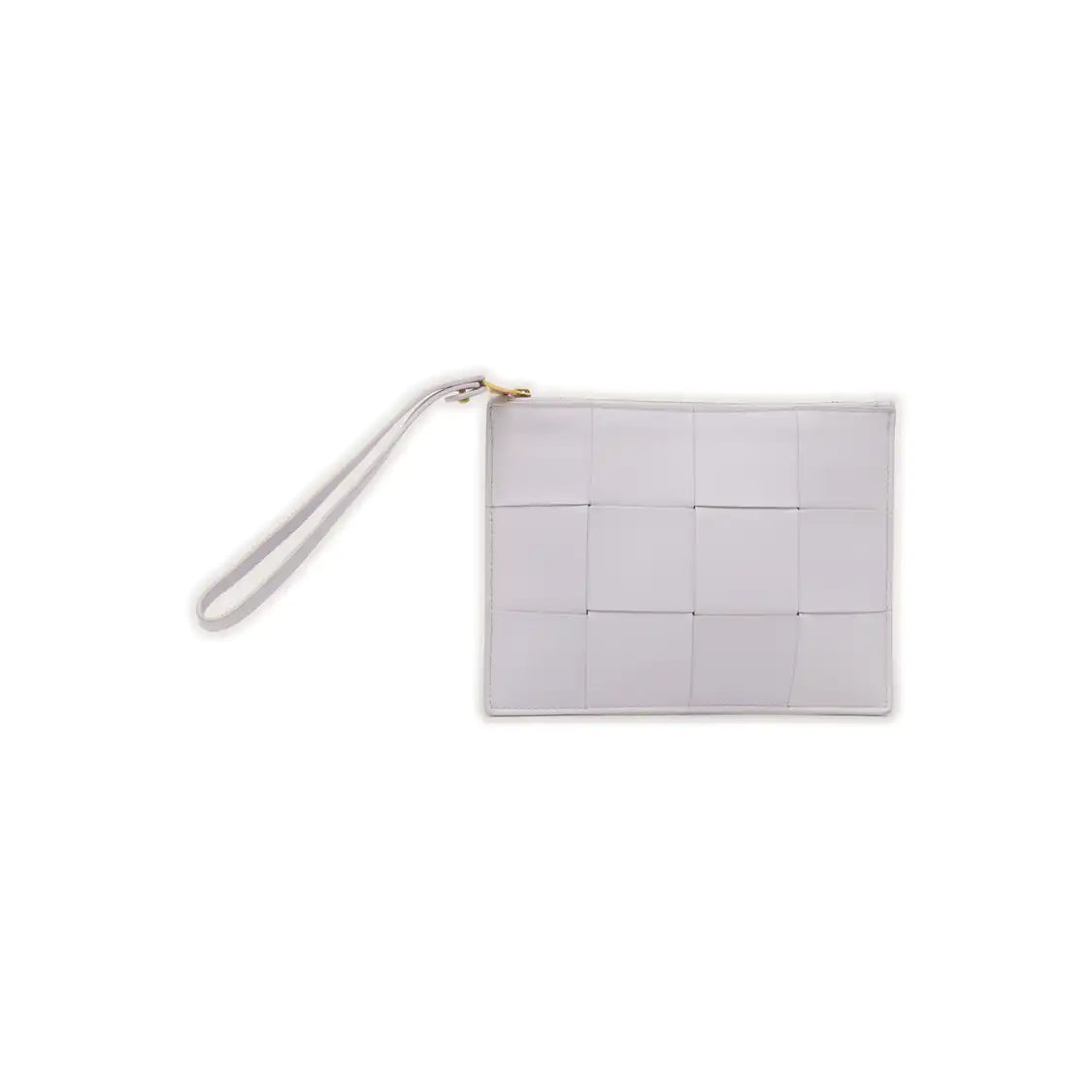 BOTTEGA VENETA Light Purple Sheepskin Braided Clutch Bag Golden hardware-(SKU)-934190707