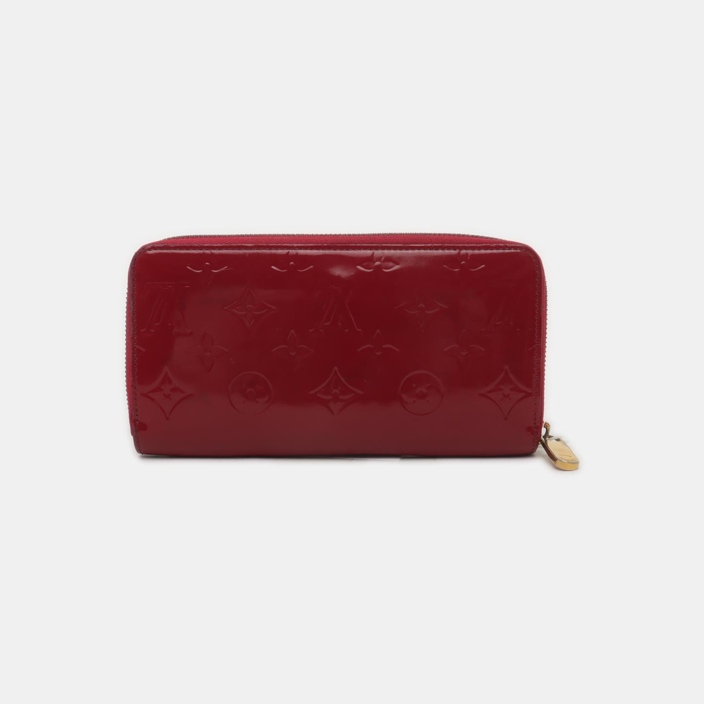 LOUIS VUITTON Fuchsia Patent Leather Crinkled Wallet Golden hardware-(SKU)-939810629