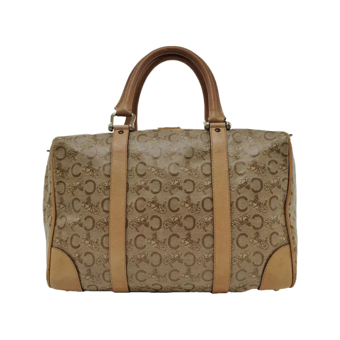 CELINE Khaki Plastic Triumph Handbag Golden hardware-(SKU)-943936664