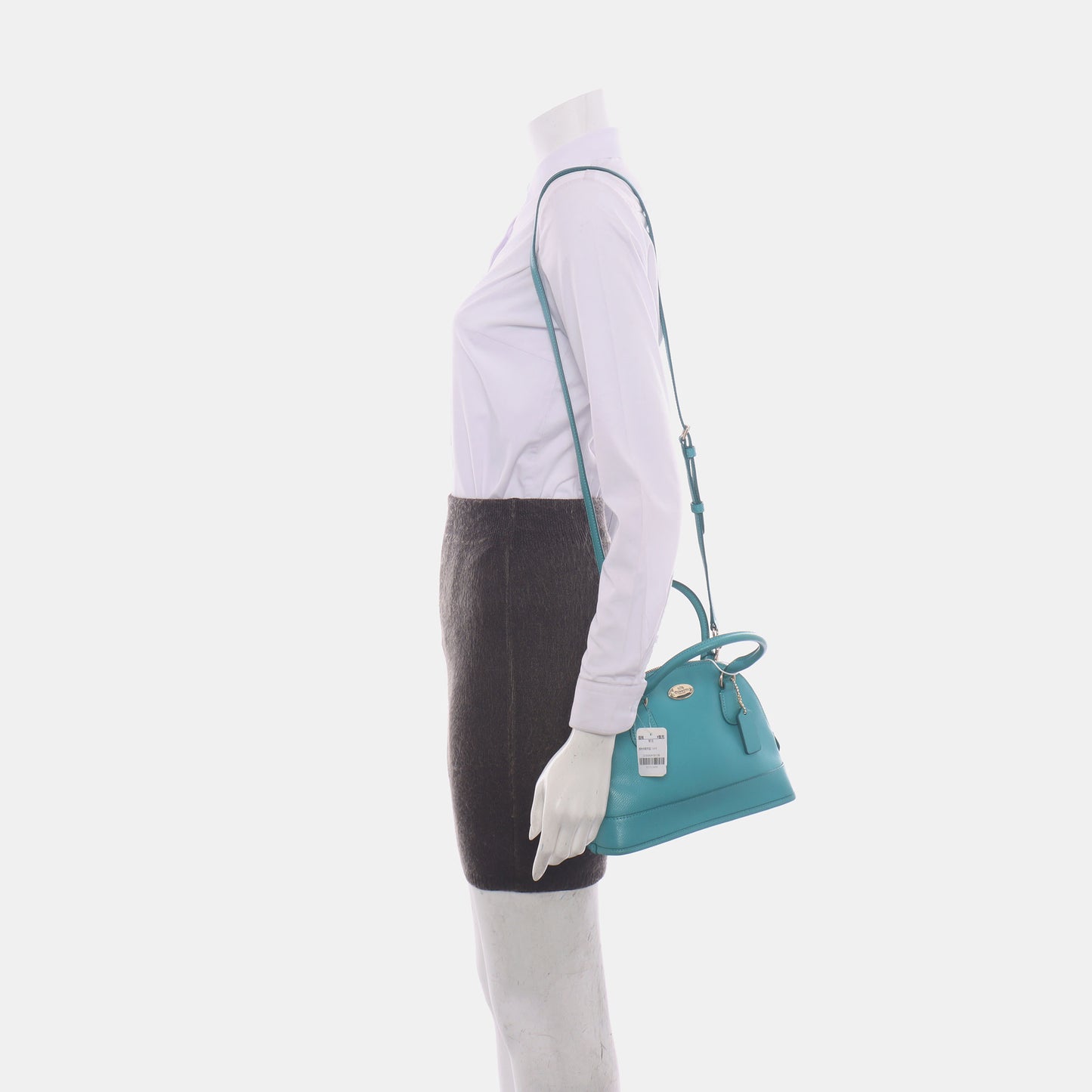 COACH CORA Light Blue Cowhide Crossbody Tote Shoulder Bag Golden hardware Removable shoulder strap-(SKU)-14348899