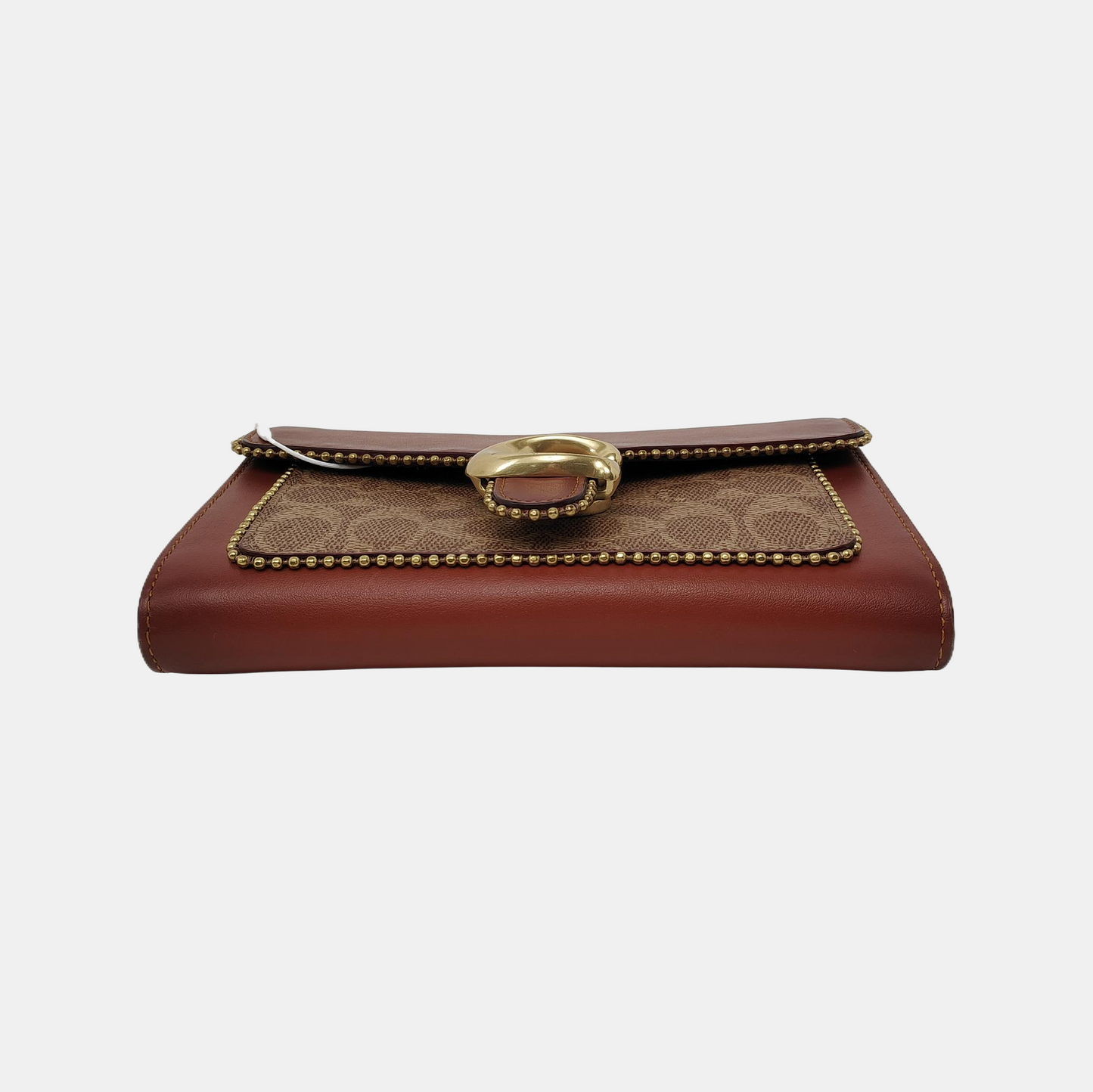 COACH TABBY Red Cowhide Monogram Studs Handbag Golden hardware-(SKU)-941273975