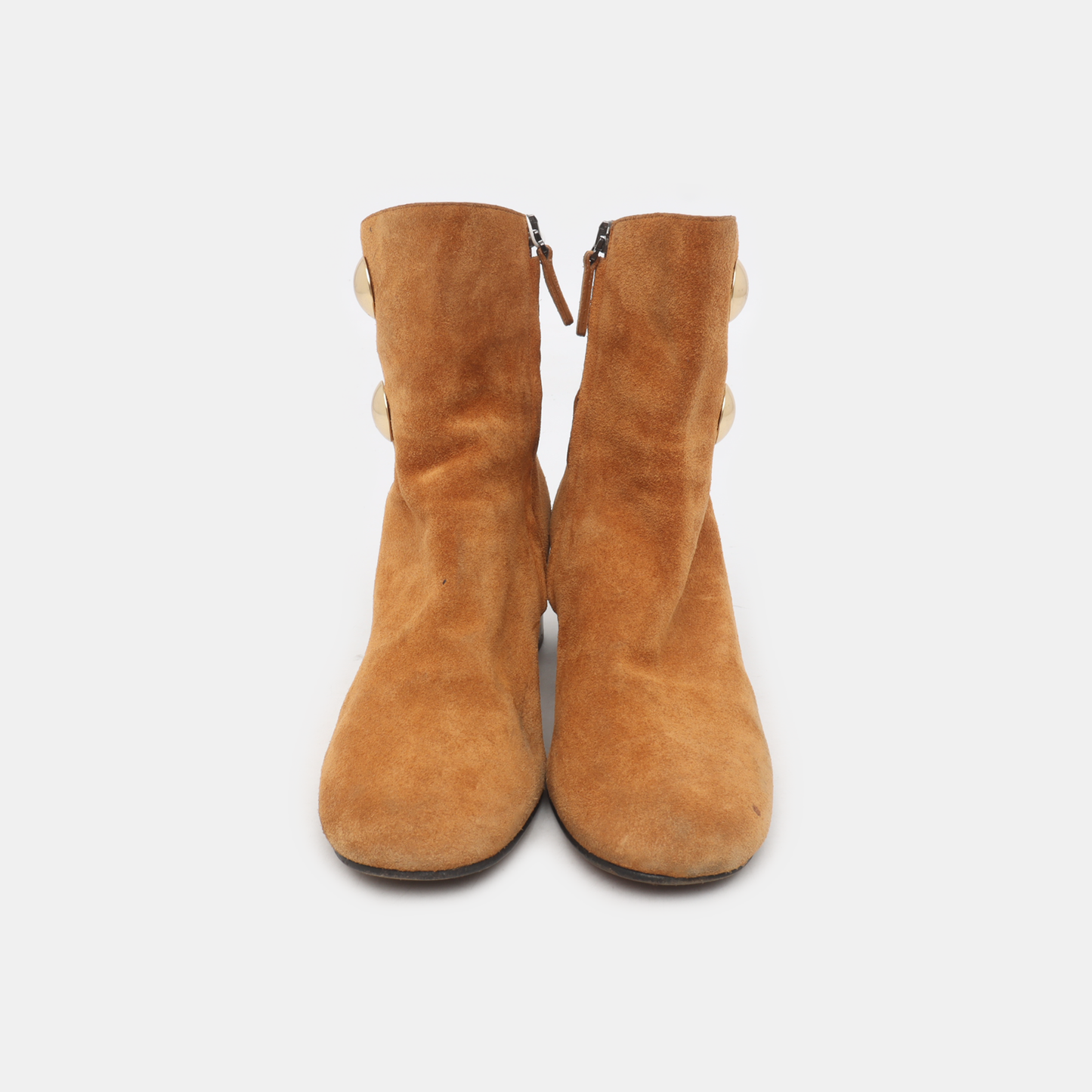 Chloé 36.5code Light Brown Nubuck Women's Mid-Heel Shoes-(SKU)-14487021