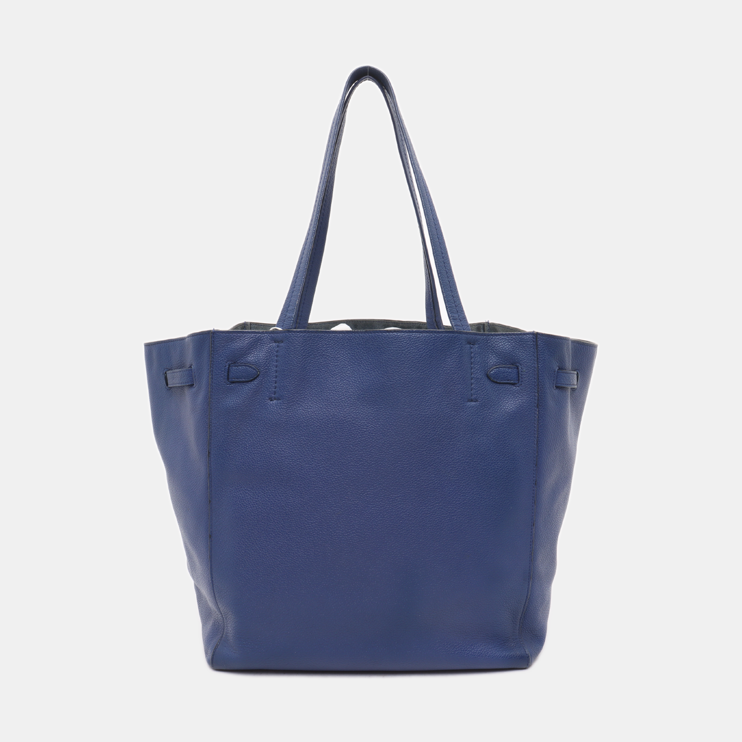 CELINE CABAS PHANTOM Small size Blue cowhide single shoulder bag Golden hardware-(SKU)-939043685