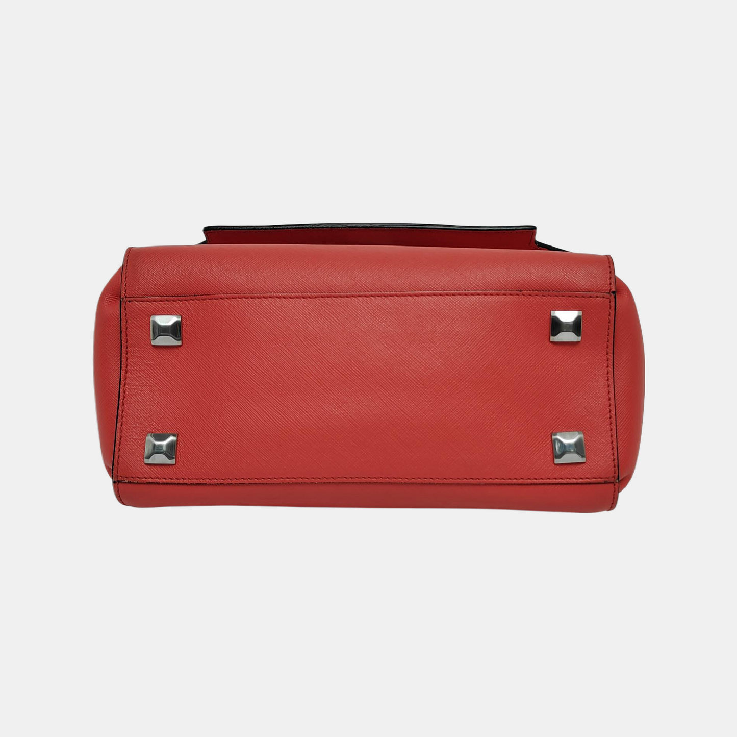 MCM ELDA Red Cowhide Embossed Single Shoulder Bag Silver Hardware Removable shoulder strap-(SKU)-13990145