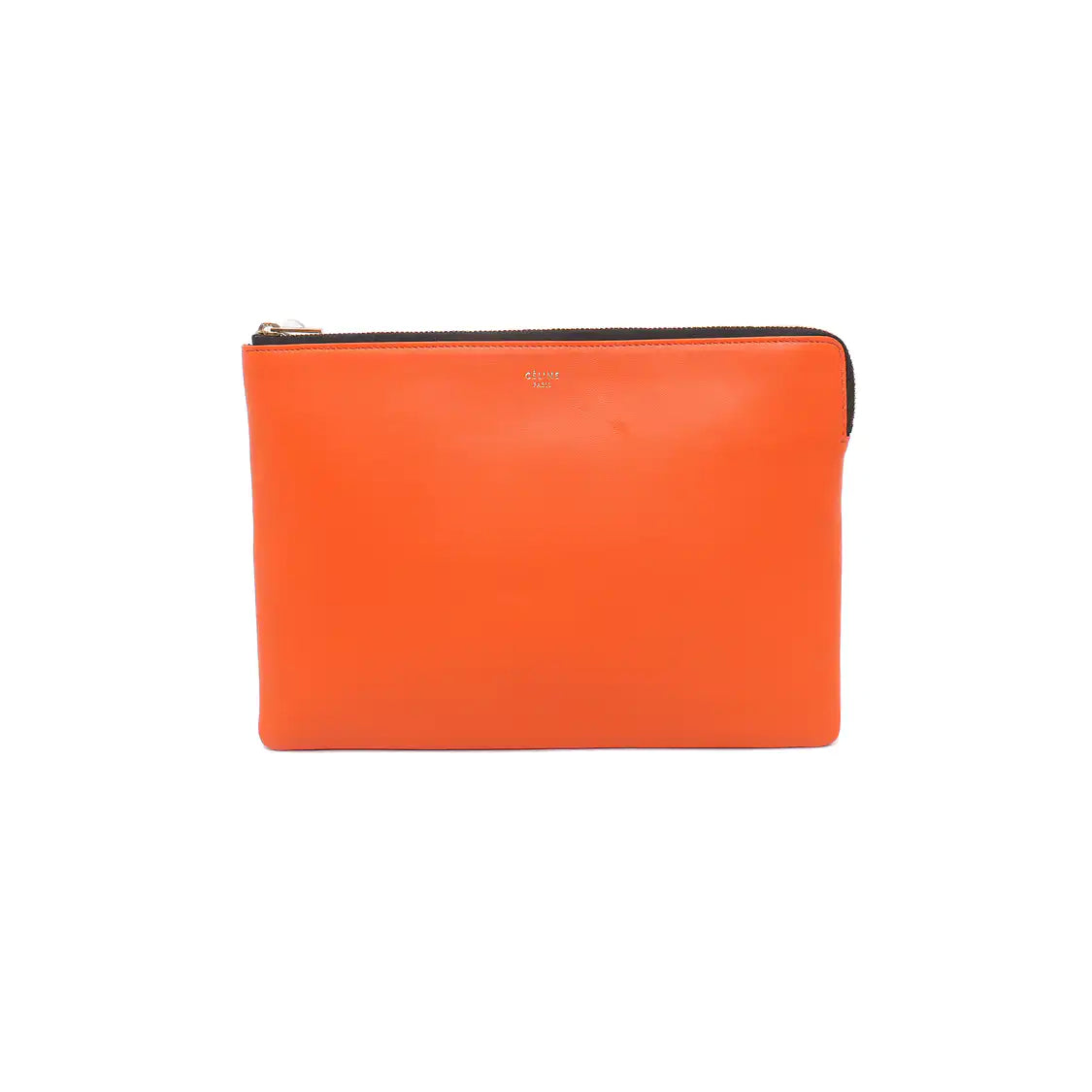 CELINE SOLO Orange Calfskin Handbag Golden hardware-(SKU)-14437667