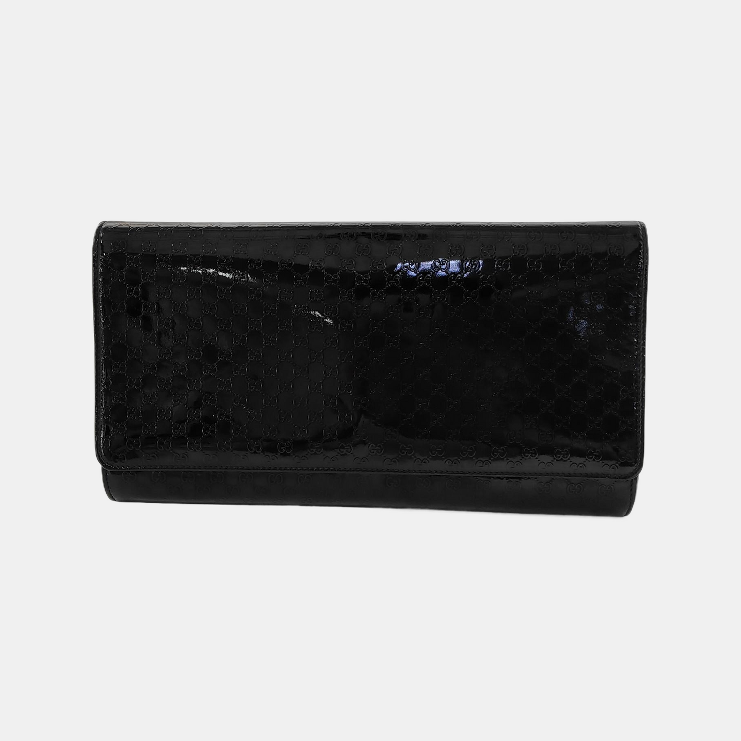 GUCCI Black Calf Leather Monogrammed Relief Handbag Golden hardware-(SKU)-944840173