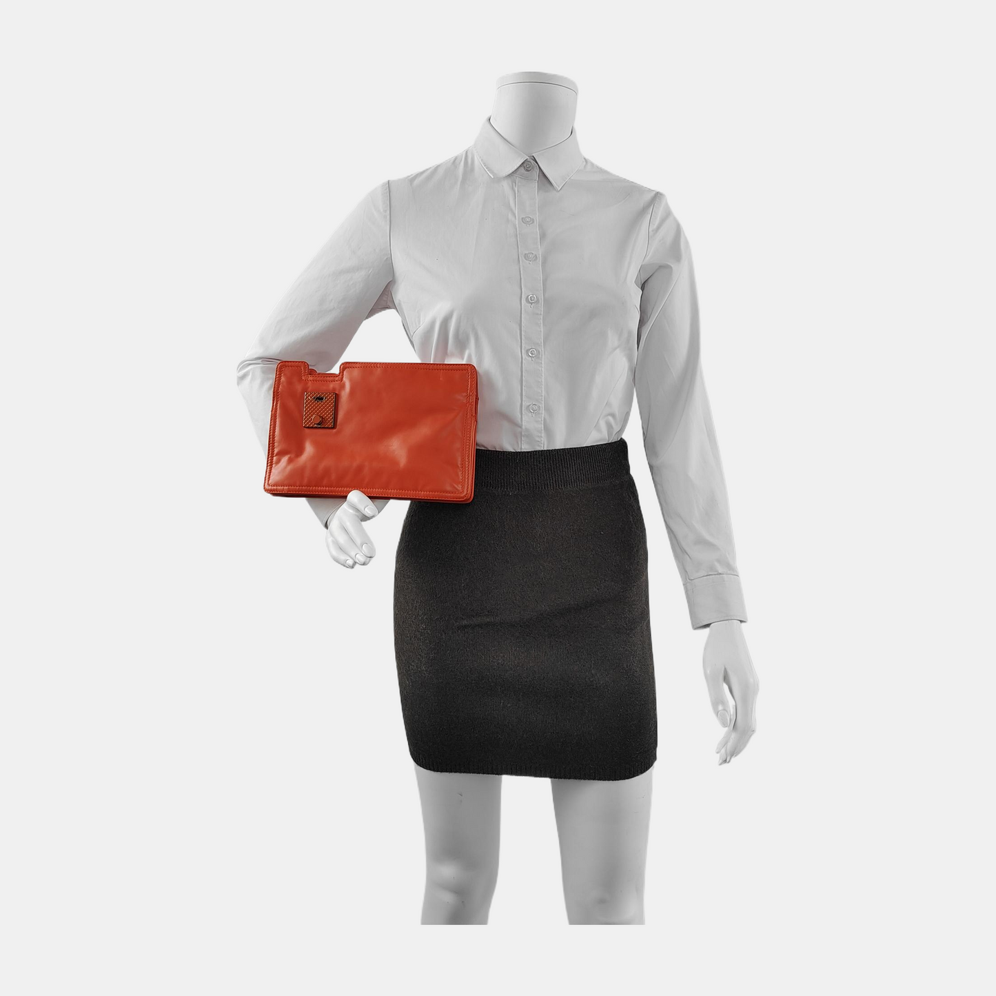 BOTTEGA VENETA Orange Calfskin Handbag Black hardware-(SKU)-942213251