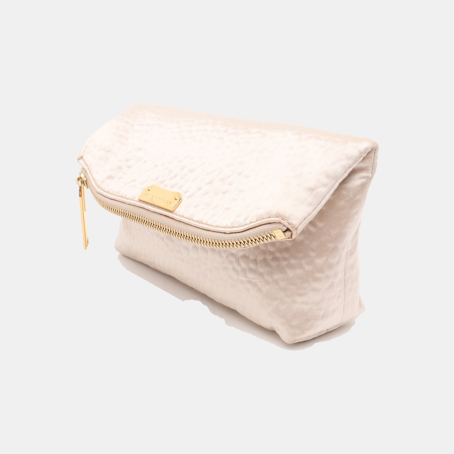 BURBERRY Champagne Satin Handbag Golden hardware-(SKU)-929982013
