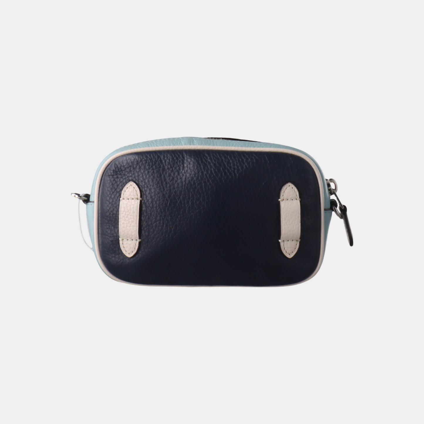 COACH Camera Bag Dark Blue Leather Textured Carriage Crossbody Bag Single Shoulder Bag Silver Hardware Removable shoulder strap-(SKU)-14387505