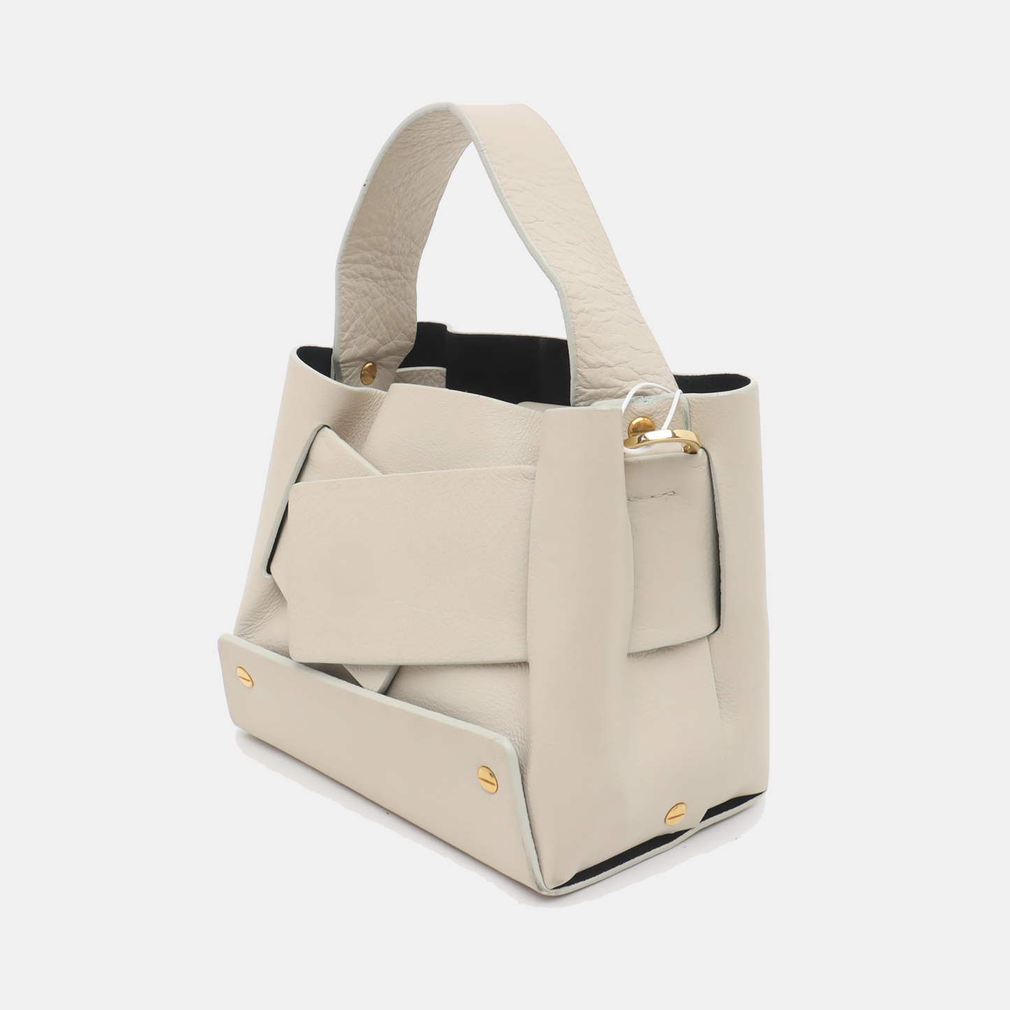 Yuzefi Beige Leather Single Shoulder Bag Golden hardware Removable shoulder strap-(SKU)-937551910