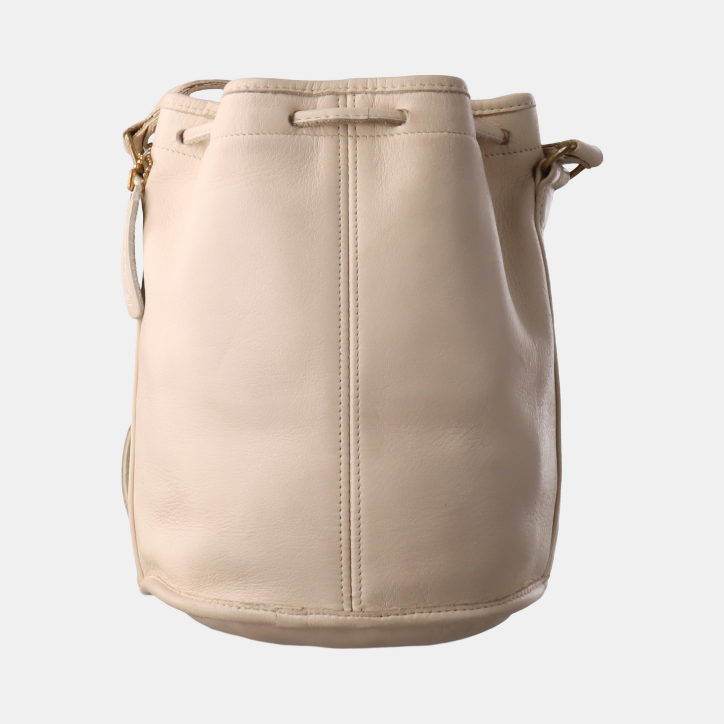 COACH Bucket bag Beige Leather Single Shoulder Bag Golden hardware-(SKU)-934222041
