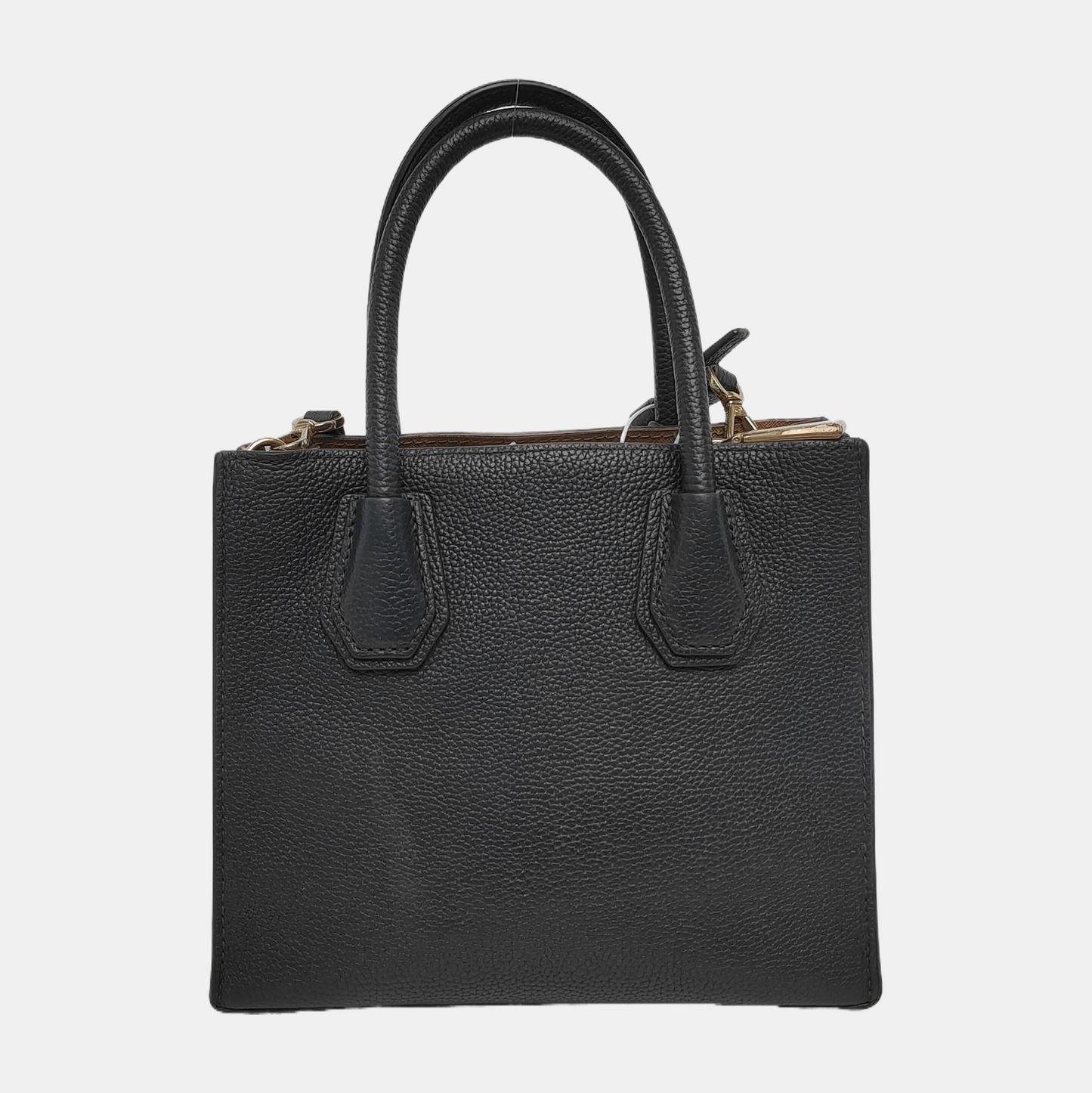 MICHAEL KORS Mercer Medium size Dark Blue Calf Leather Crossbody Shoulder Bag Tote Golden hardware Removable shoulder strap-(SKU)-943526572