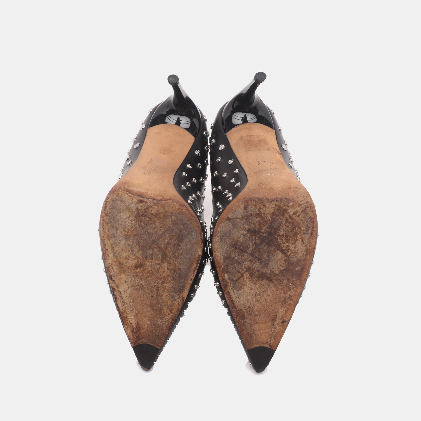 Alexander McQUEEN 38code Women's High Heel Leather Shoes Black Summer-(SKU)-13811463