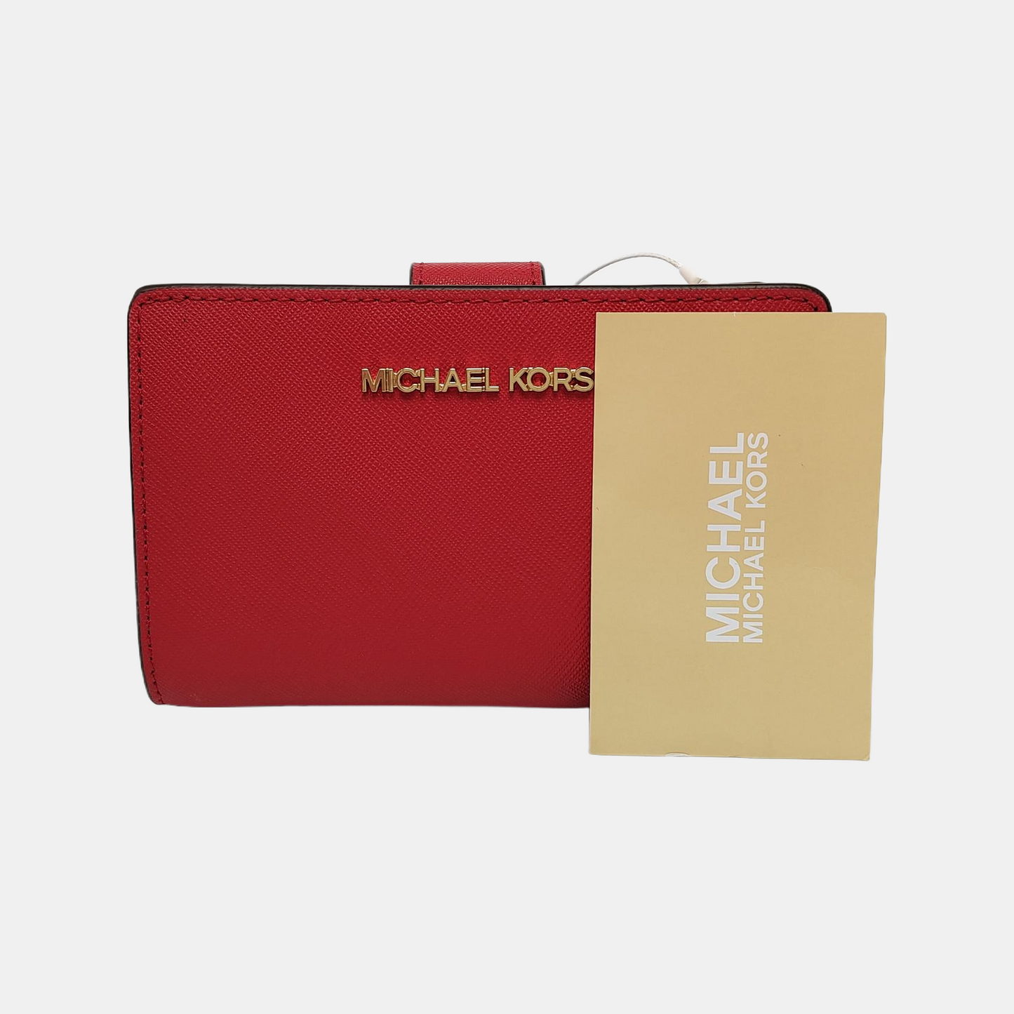 MICHAEL KORS Jet Set TravelRed leather embossed wallet-(SKU)-942953217