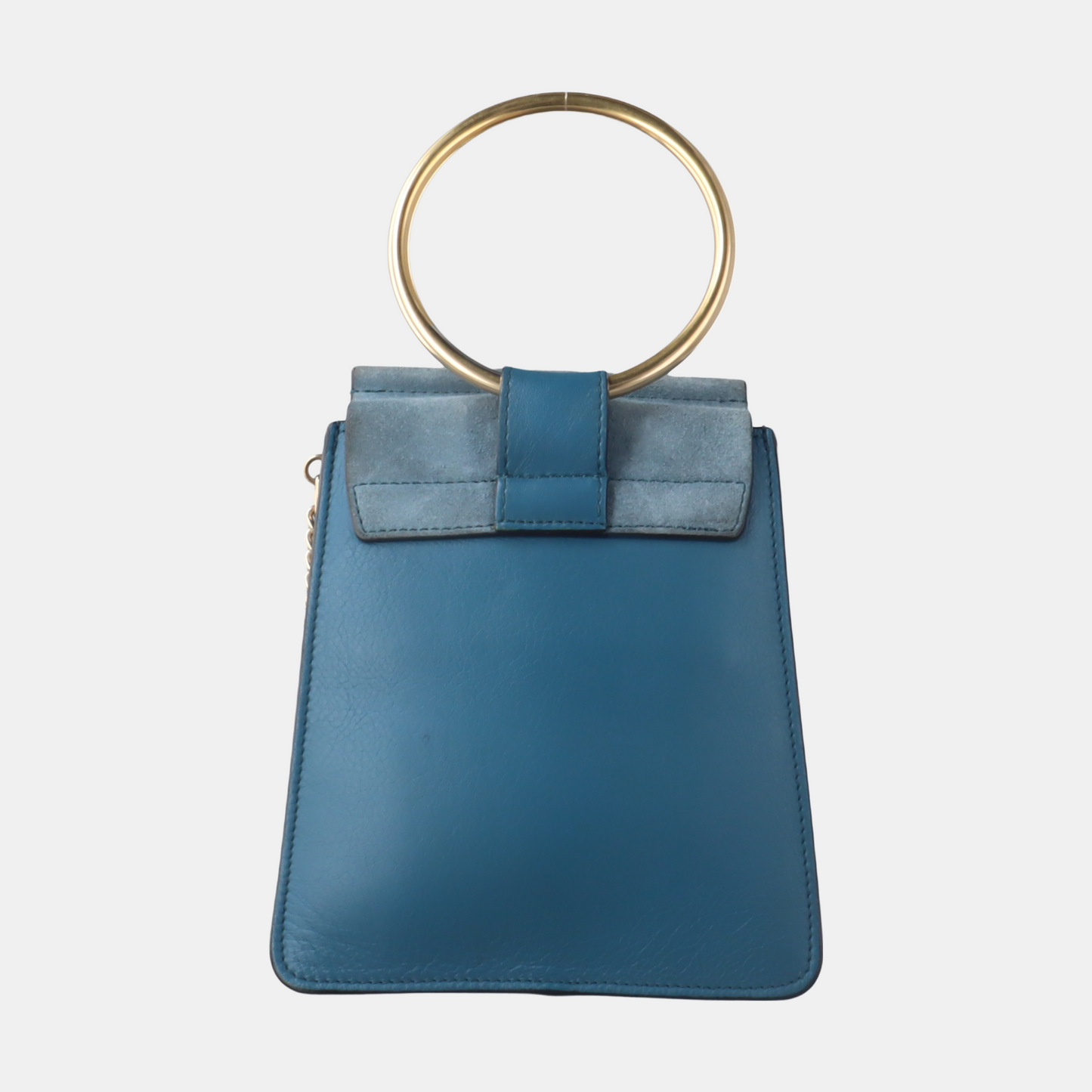 Chloé Faye Small size Blue cowhide single shoulder bag Golden hardware Removable shoulder strap-(SKU)-14470183