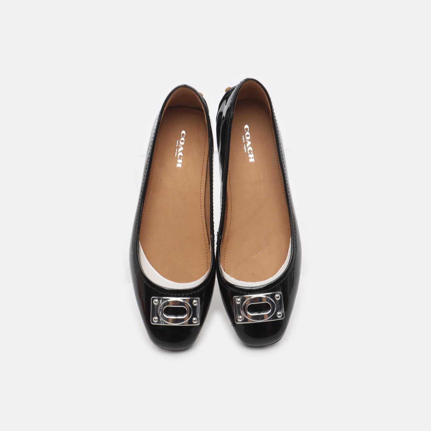 COACH 35.5code Women's Low Heel Leather Shoes Black Spring-(SKU)-14477491
