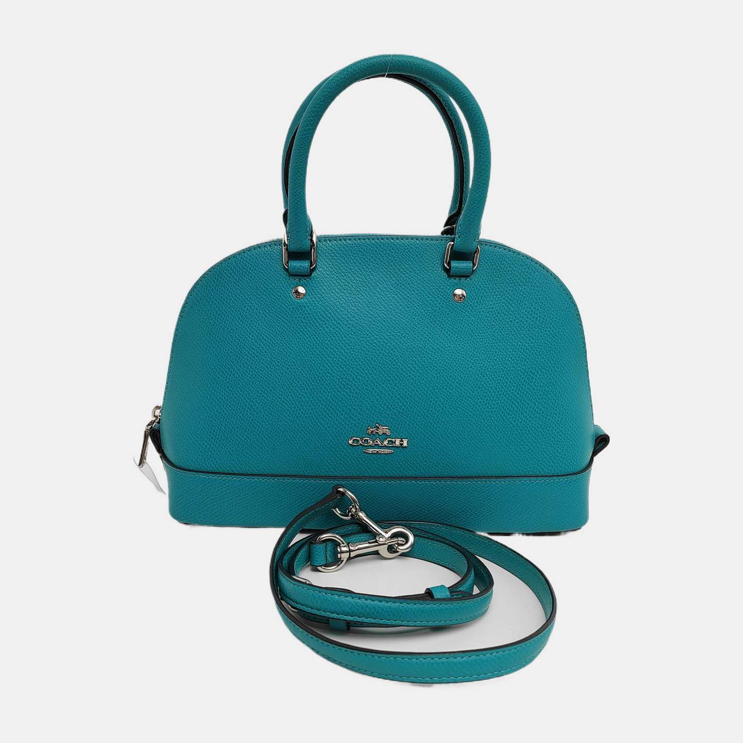 COACH SIERRA Medium size Blue Leather Crossbody Bag, Shoulder Bag, Handbag Silver Hardware Removable shoulder strap-(SKU)-942426603