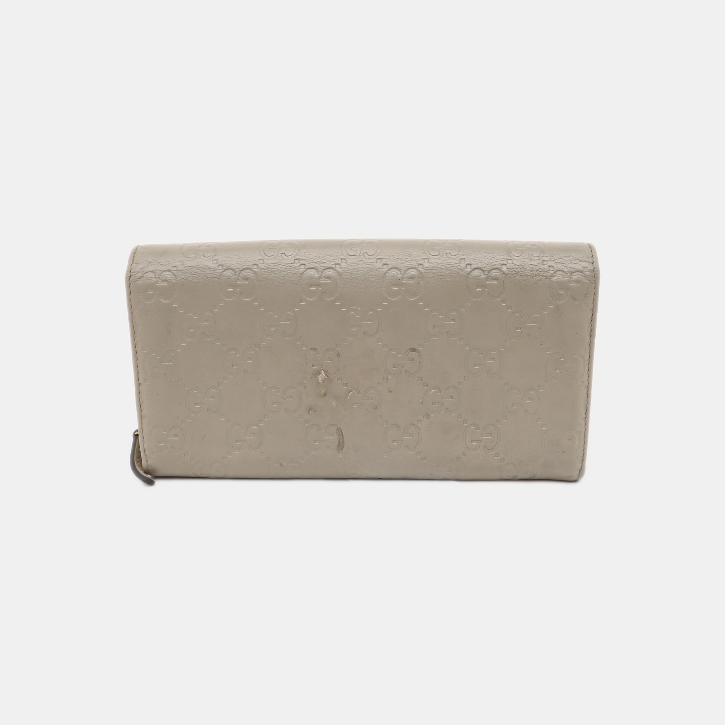 GUCCI Microguccissima Light Gray Cowhide Vintage Embossed Wallet Golden hardware-(SKU)-14418012