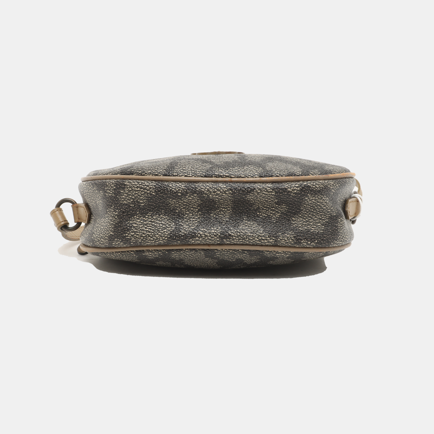 YSL Grey Coated Canvas Animal Print Crossbody Bag Single Shoulder Bag Black hardware-(SKU)-935282127