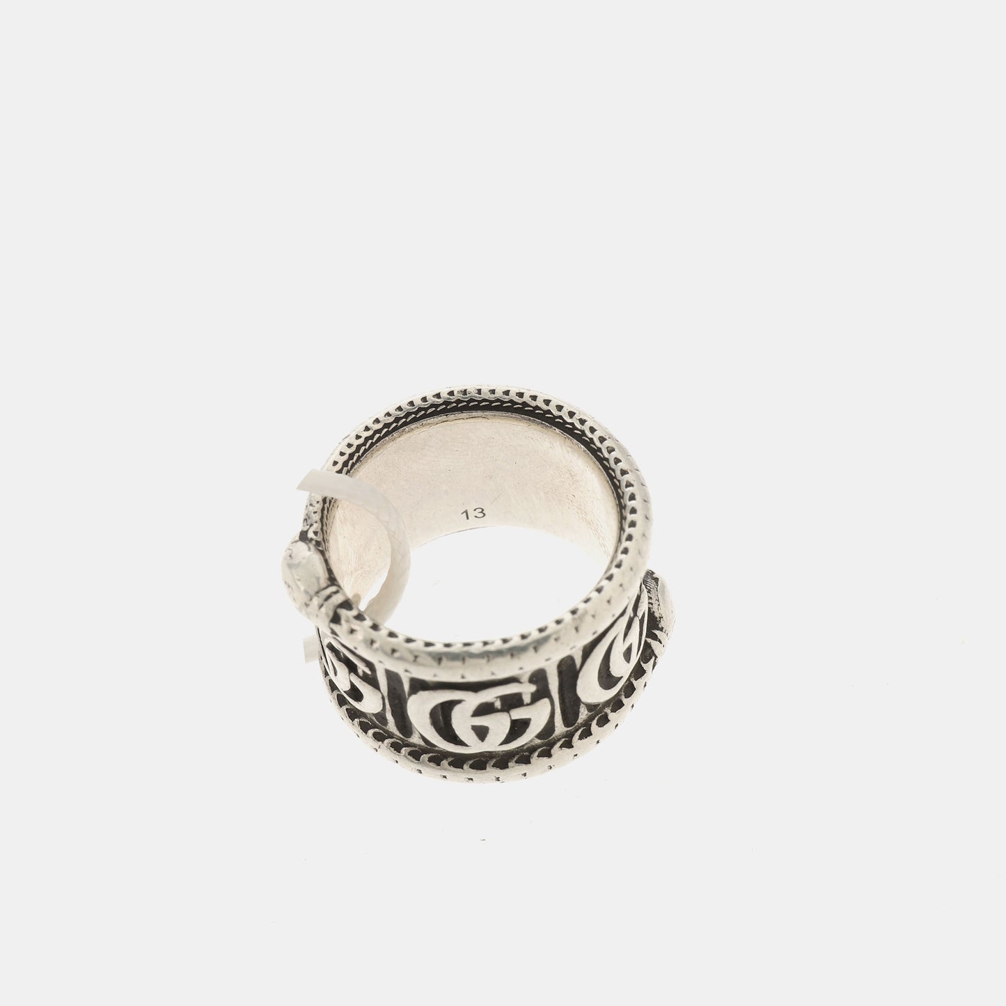 GUCCI Hong Kong Size13code 银色925银LOGO戒指-(SKU)-936491699