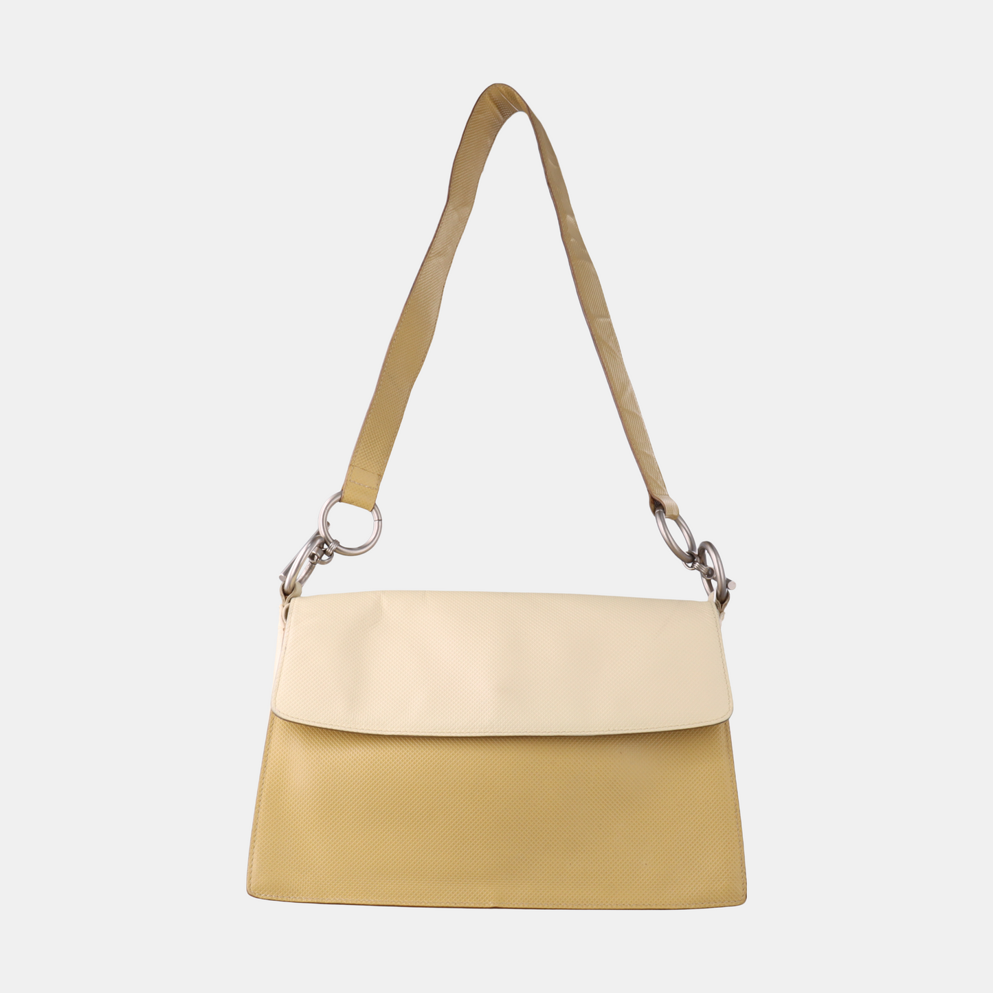 BOTTEGA VENETA Yellow Cowhide Embossed Single Shoulder Bag Silver Hardware Vintage model Removable shoulder strap-(SKU)-930402903