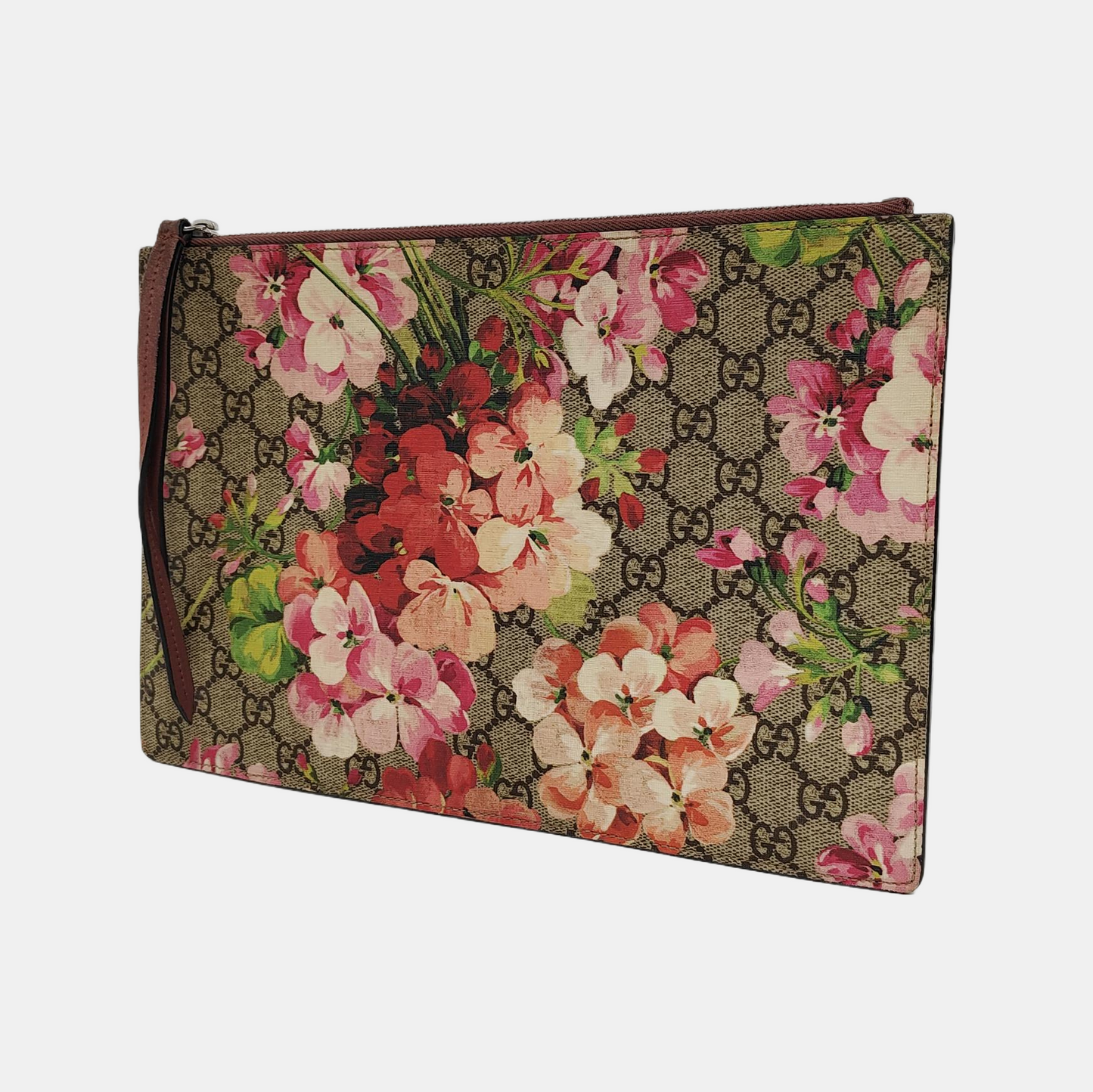 GUCCI GG Blooms Ebony coated canvas gardenia handbag Silver Hardware-(SKU)-945267997