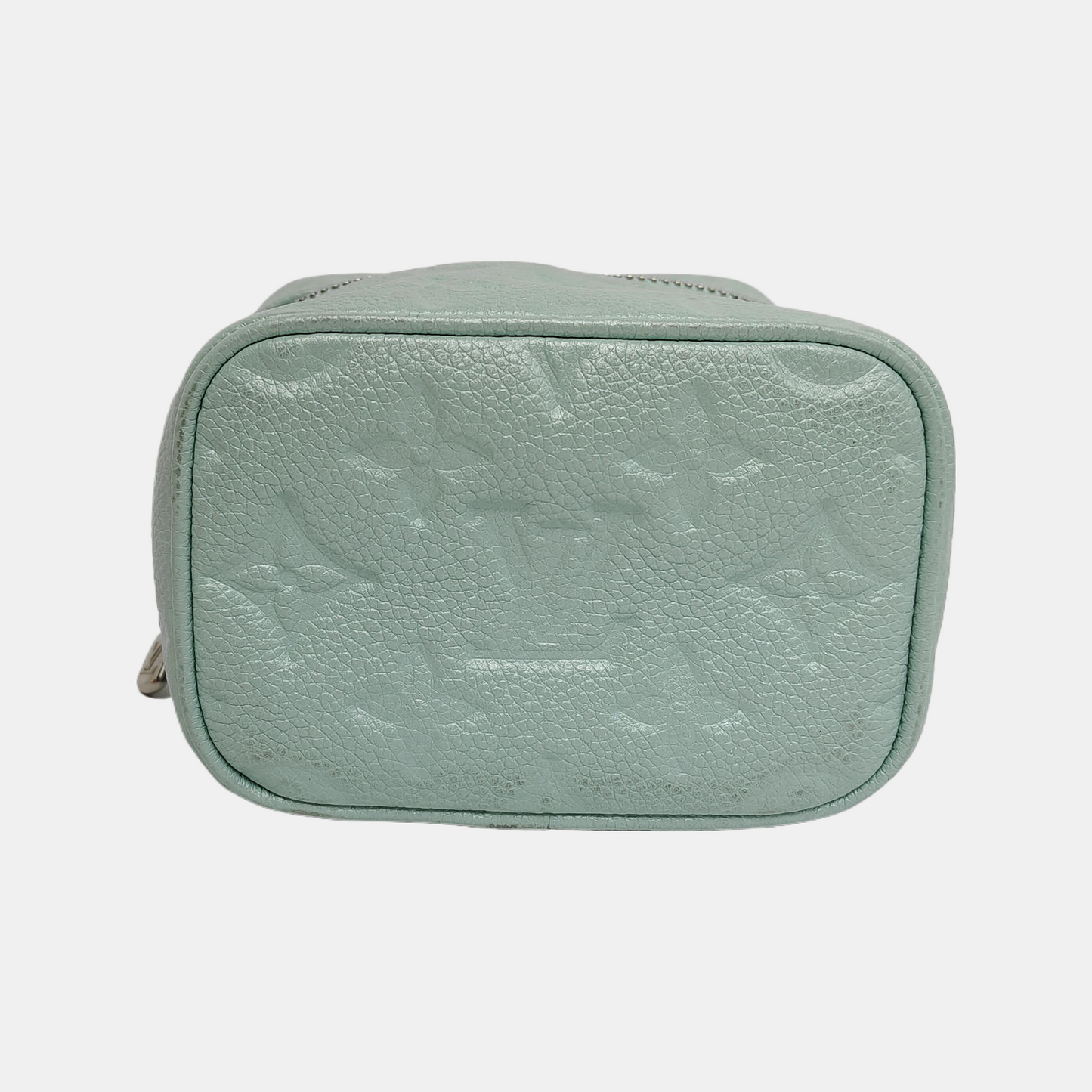 LOUIS VUITTON NICE Turquoise Green Leather Monogram Embossed Shoulder Bag Silver Hardware Removable Strap-(SKU)-942263065
