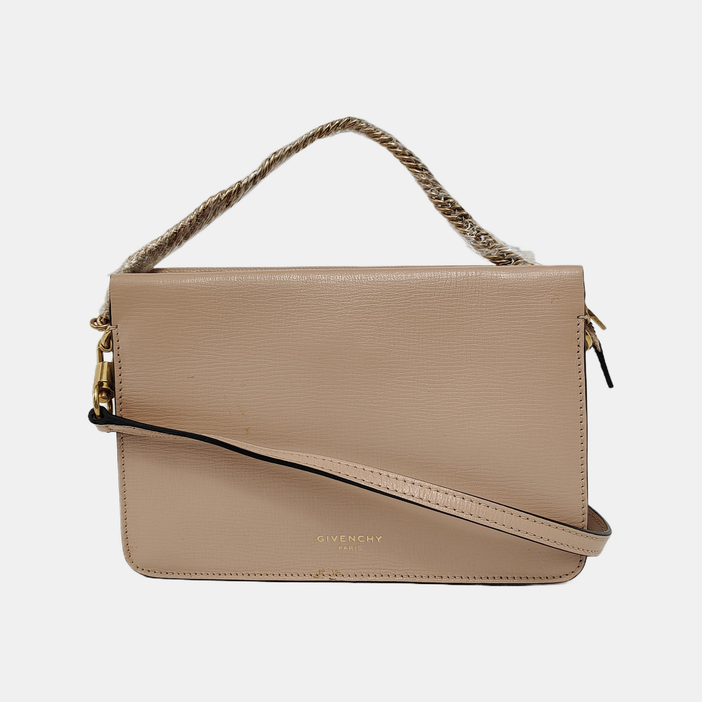 GIVENCHY Light Pink Leather Sling Bag Single Shoulder Bag Golden hardware Removable shoulder strap-(SKU)-944292326