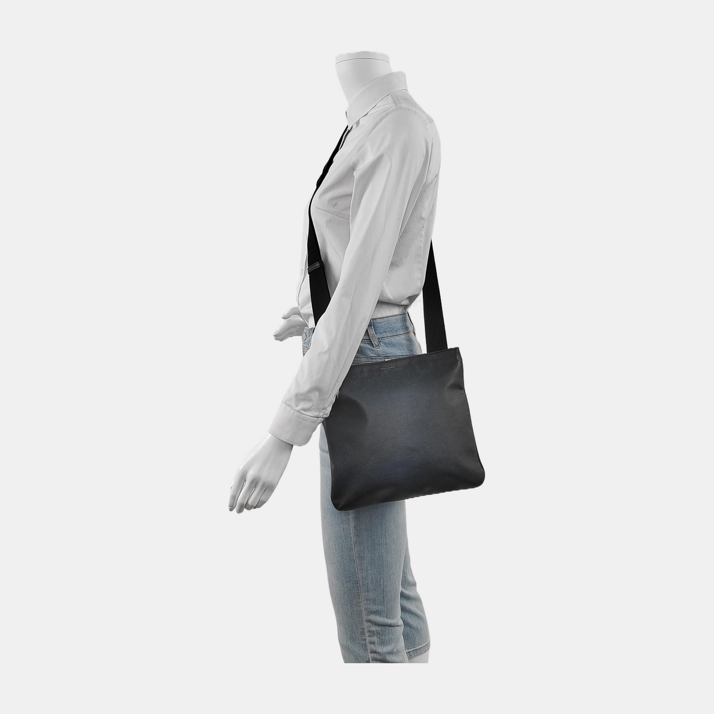 YSL Dark blue cowhide shoulder bag-(SKU)-943923815