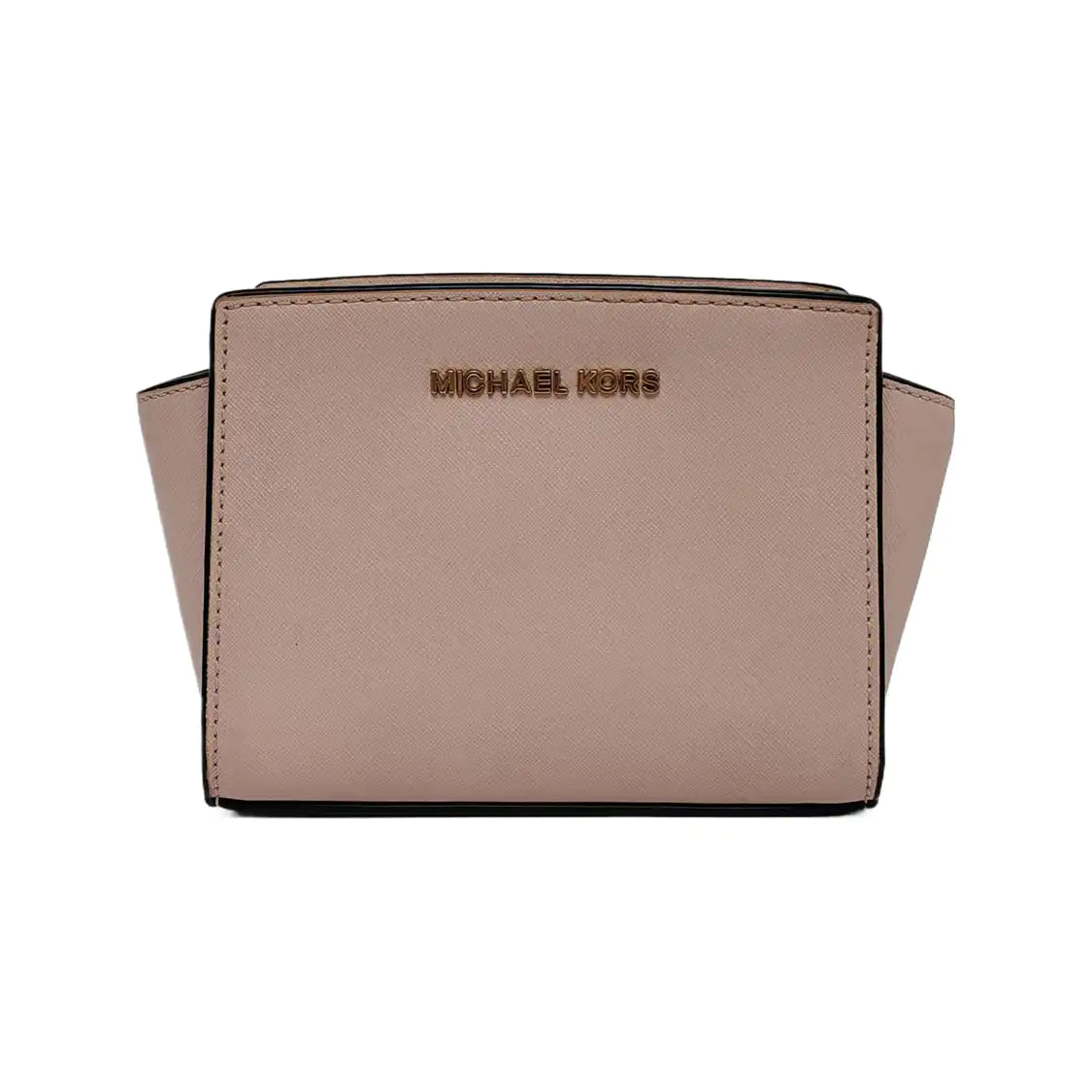 MICHAEL KORS Selma Extra Small Pink Cowhide Embossed Single Shoulder Bag Crossbody Golden hardware Removable shoulder strap-(SKU)-941505944