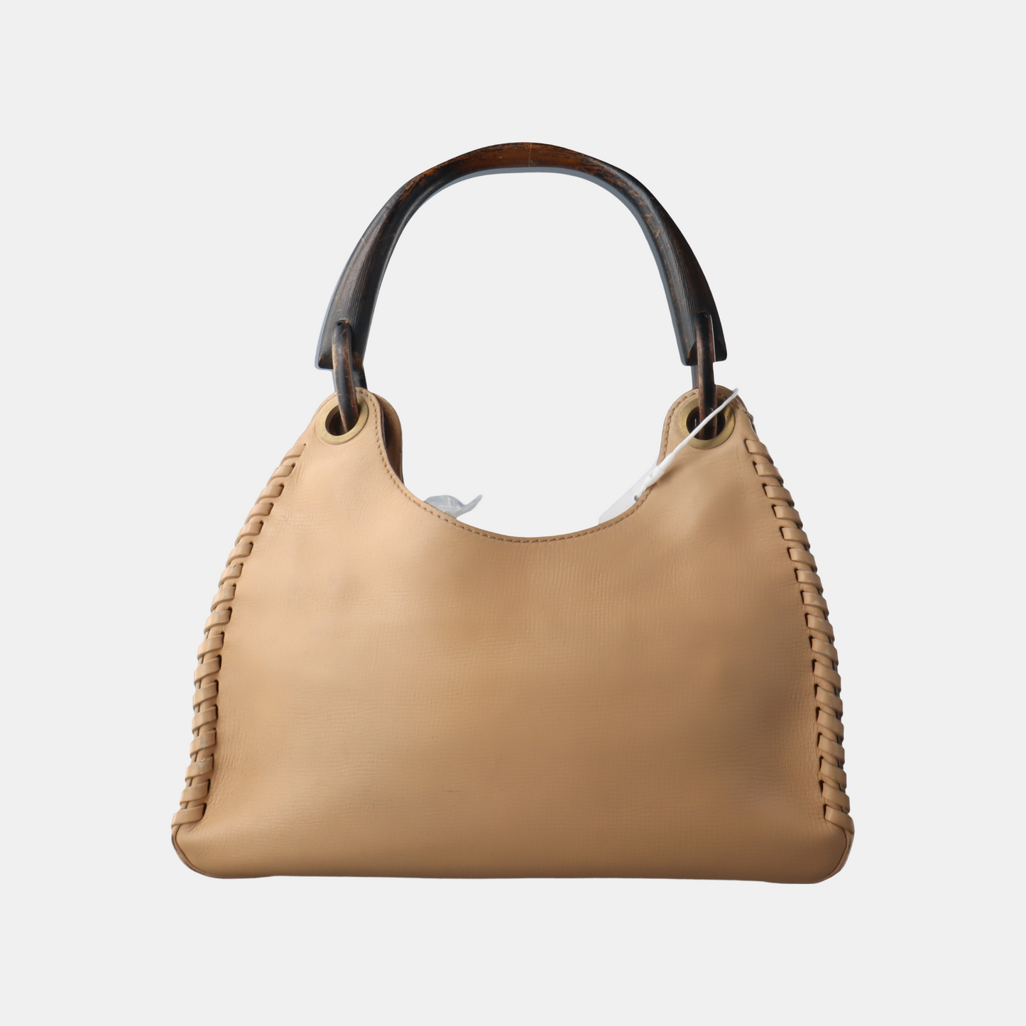 GUCCI Khaki Cowhide Braided Handbag Golden hardware-(SKU)-13379902