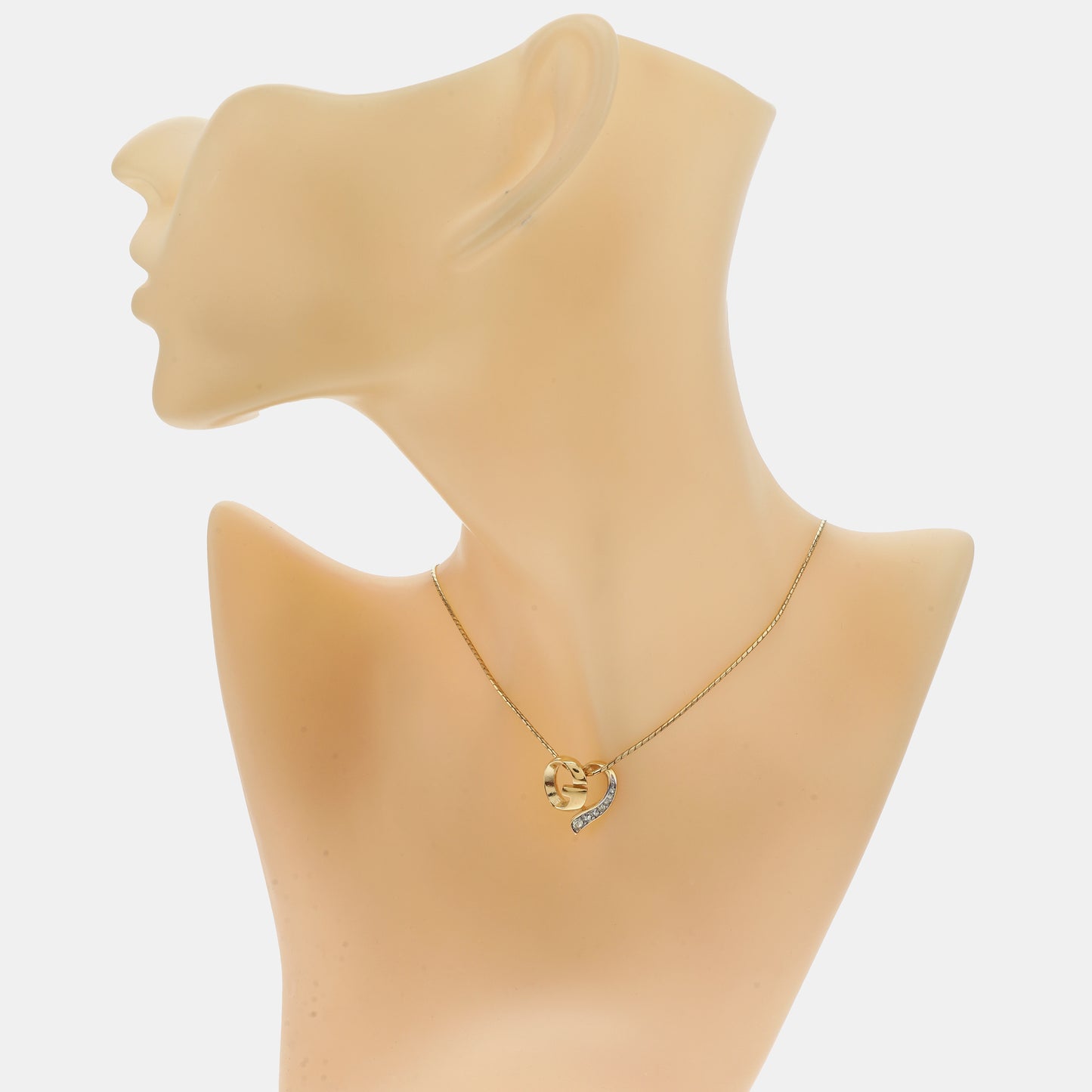 GIVENCHY G Link Gold Alloy Artificial Crystal Embedded Necklace Length37cm-(SKU)-942285158