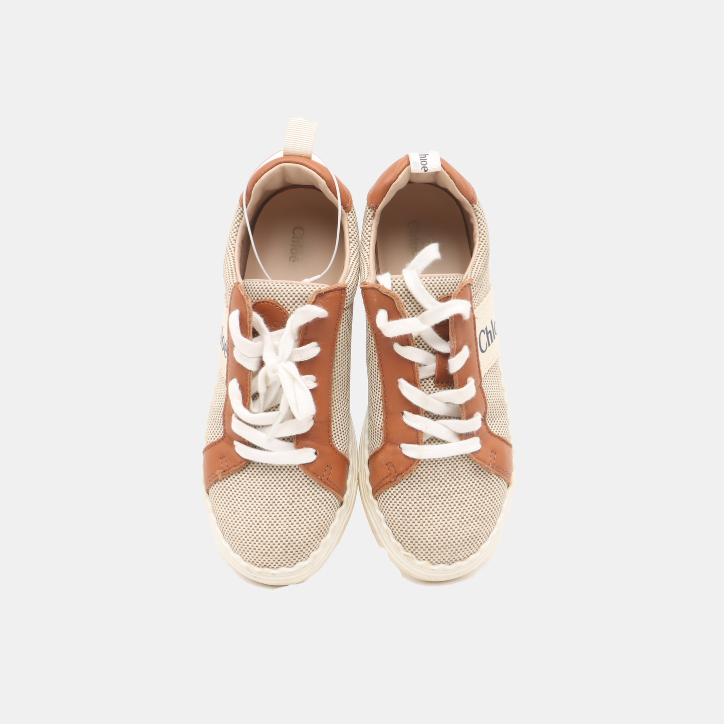 Chloé 32code Autumn and Spring Beige Fabric Women's Athletic Casual Shoes-(SKU)-933067743