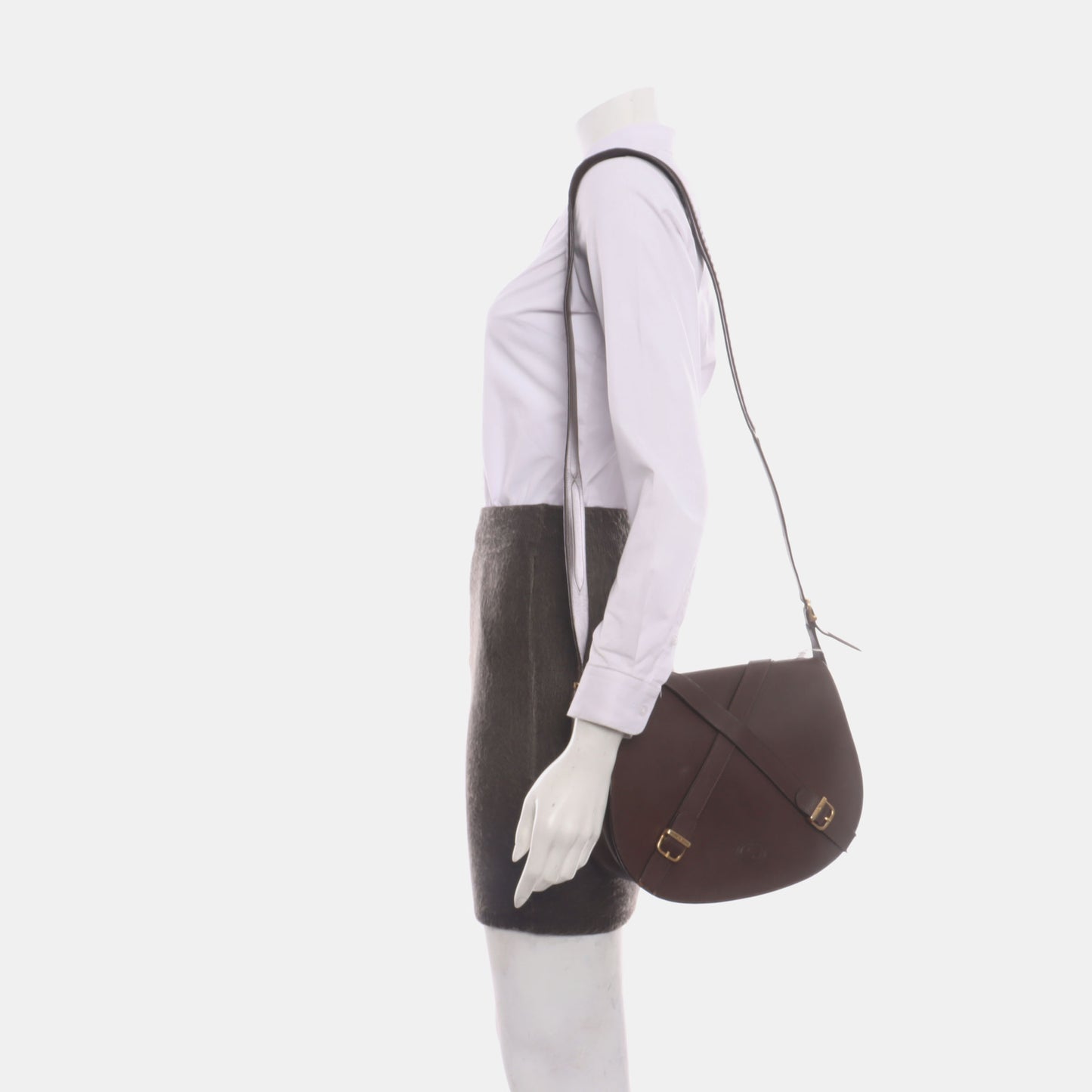 GUCCI Brown Cowhide Single Shoulder Bag Golden hardware Removable shoulder strap-(SKU)-13634891
