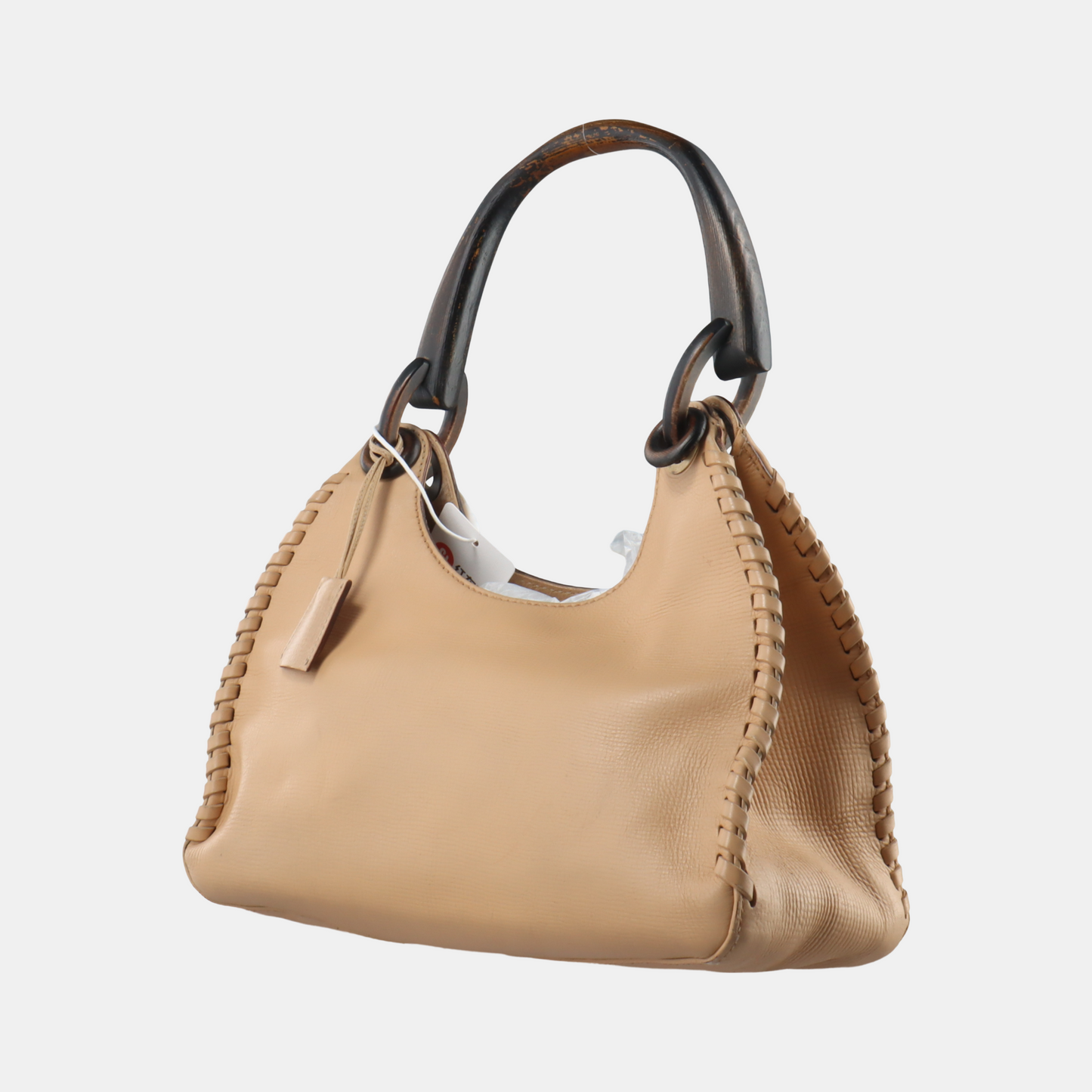 GUCCI Khaki Cowhide Braided Handbag Golden hardware-(SKU)-13379902