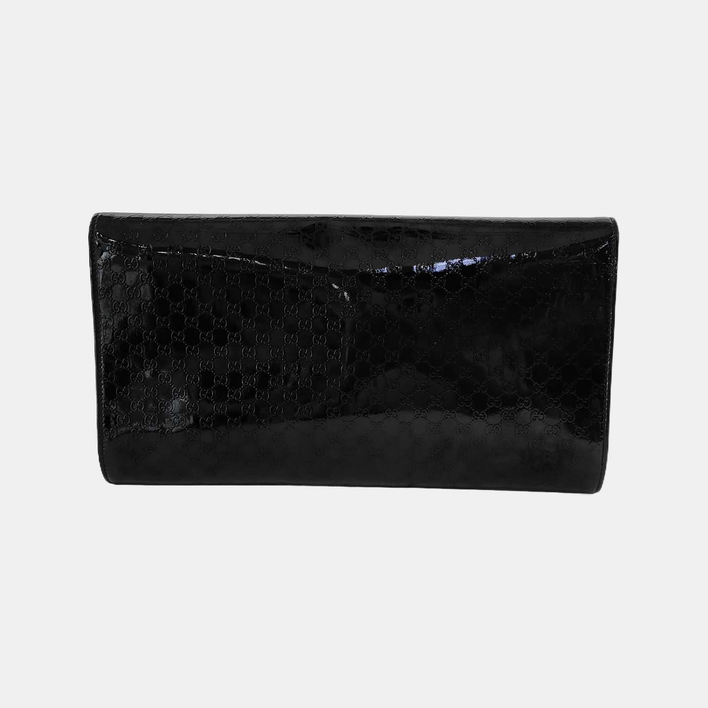 GUCCI Black Calf Leather Monogrammed Relief Handbag Golden hardware-(SKU)-944840173