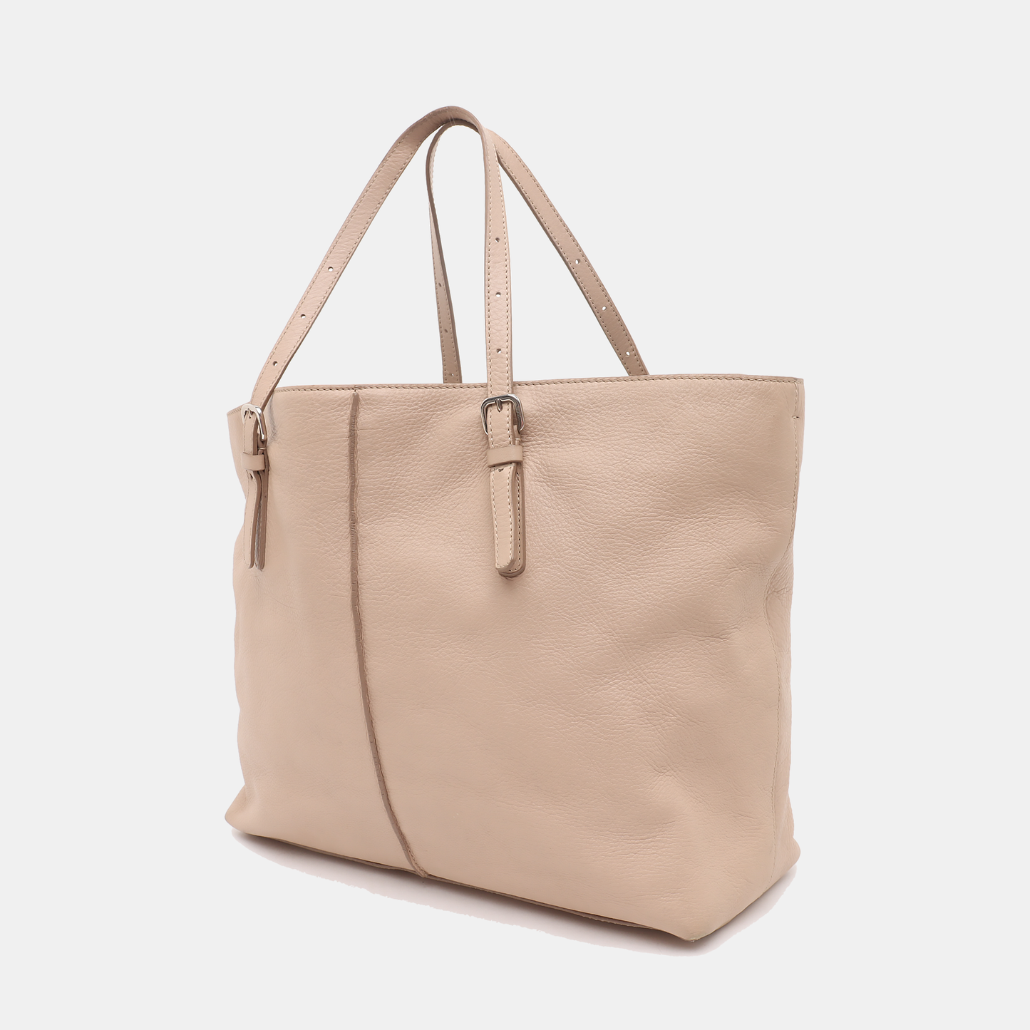 TOD'S Tote bag Nude Pink Leather Single Shoulder Bag Silver Hardware shoulder straps-(SKU)-934473034