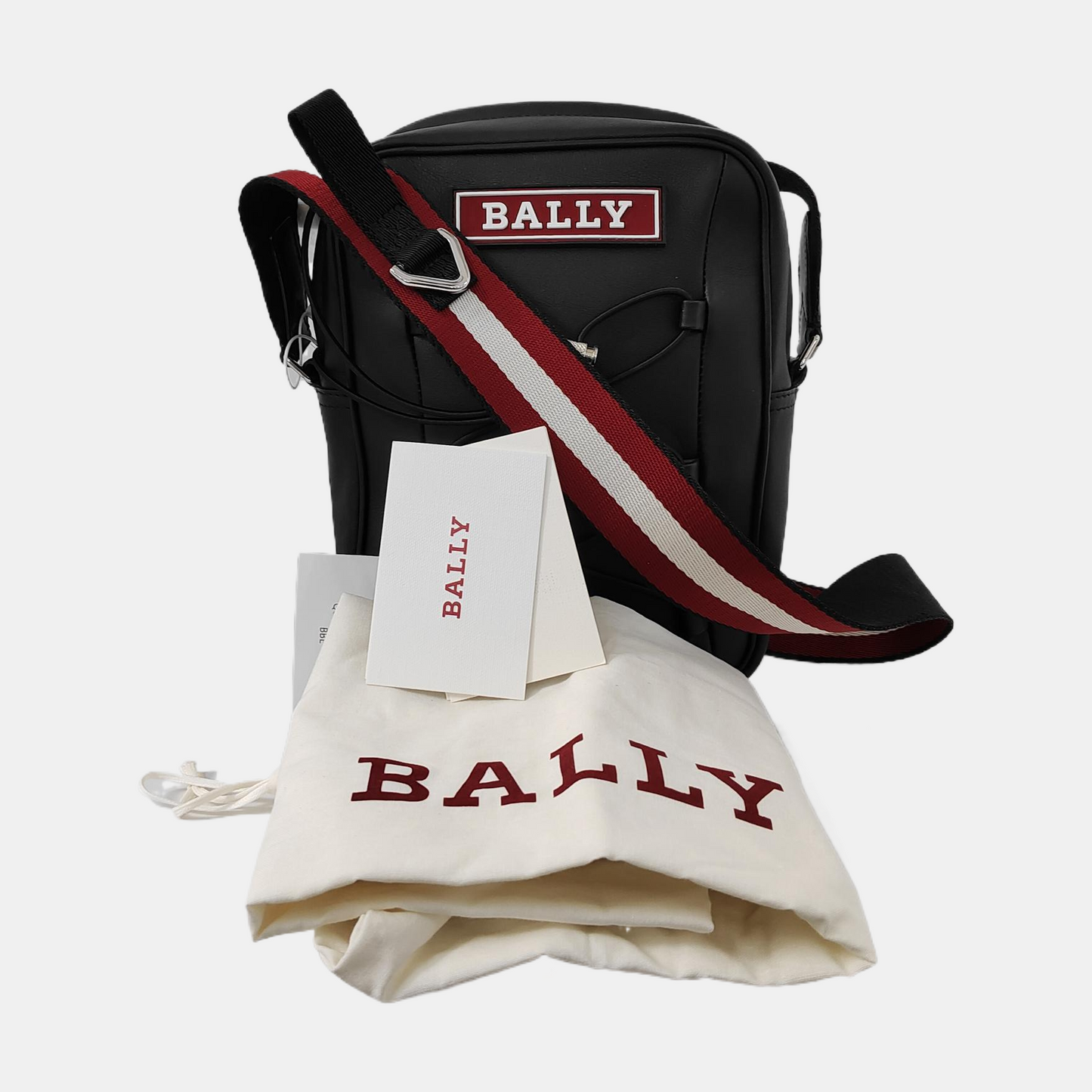 BALLY Camera Bag Black Cowhide Single Shoulder Bag Crossbody Bag Silver Hardware-(SKU)-944005829